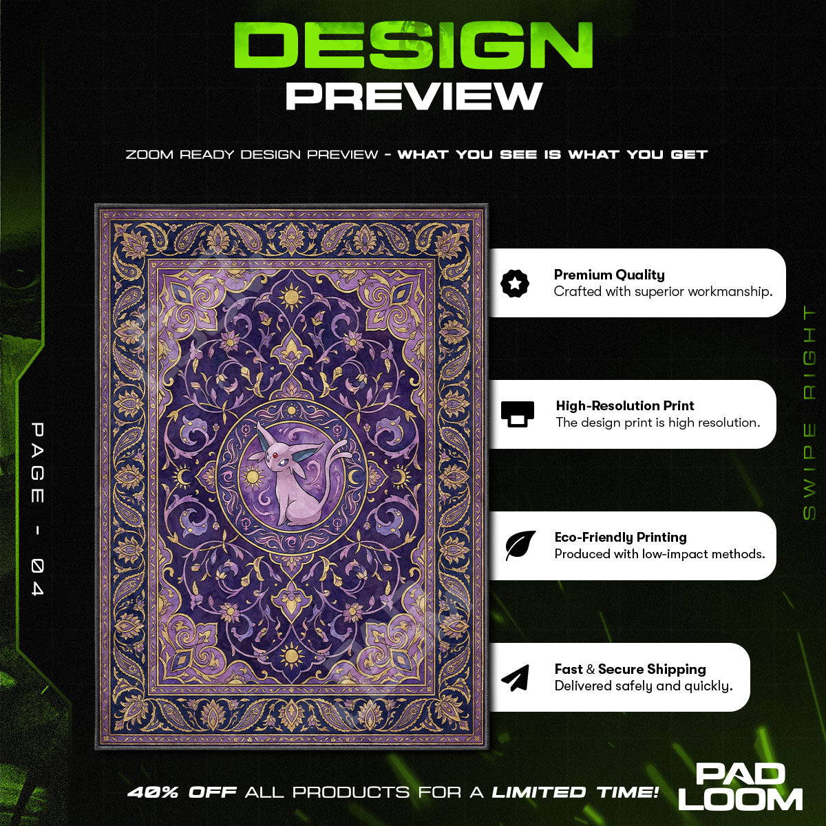 Chair character design printed on rug