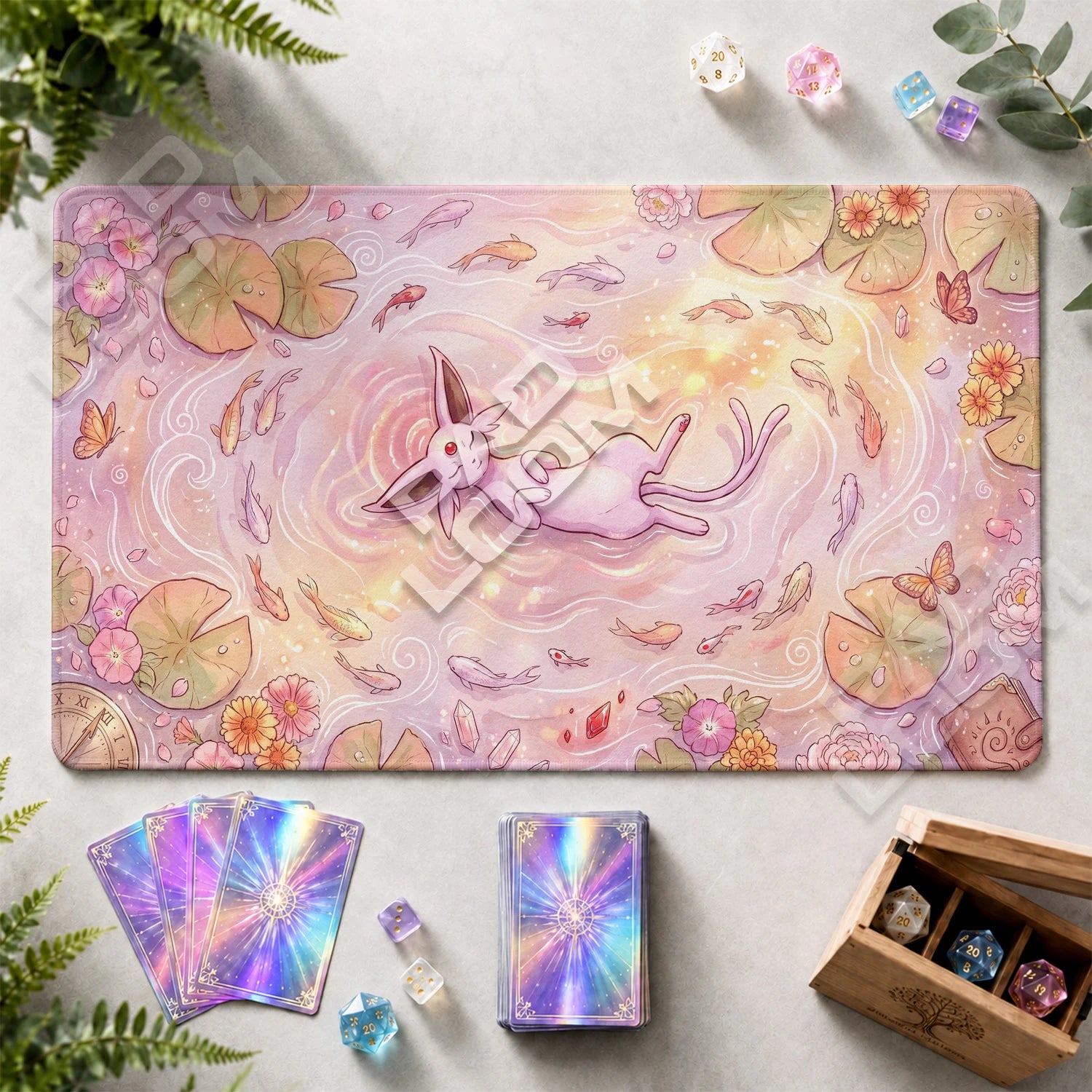 Espeon Pond Playmat - Pokemon TCG Mat - view 2