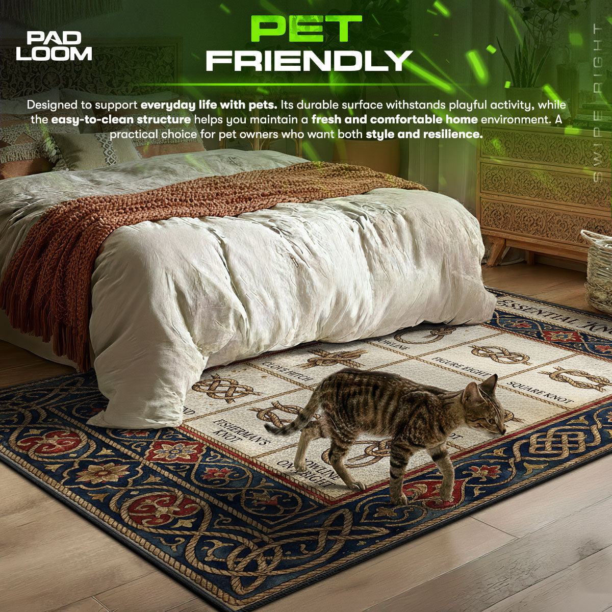 Essential Knots themed area rug for home decor fans