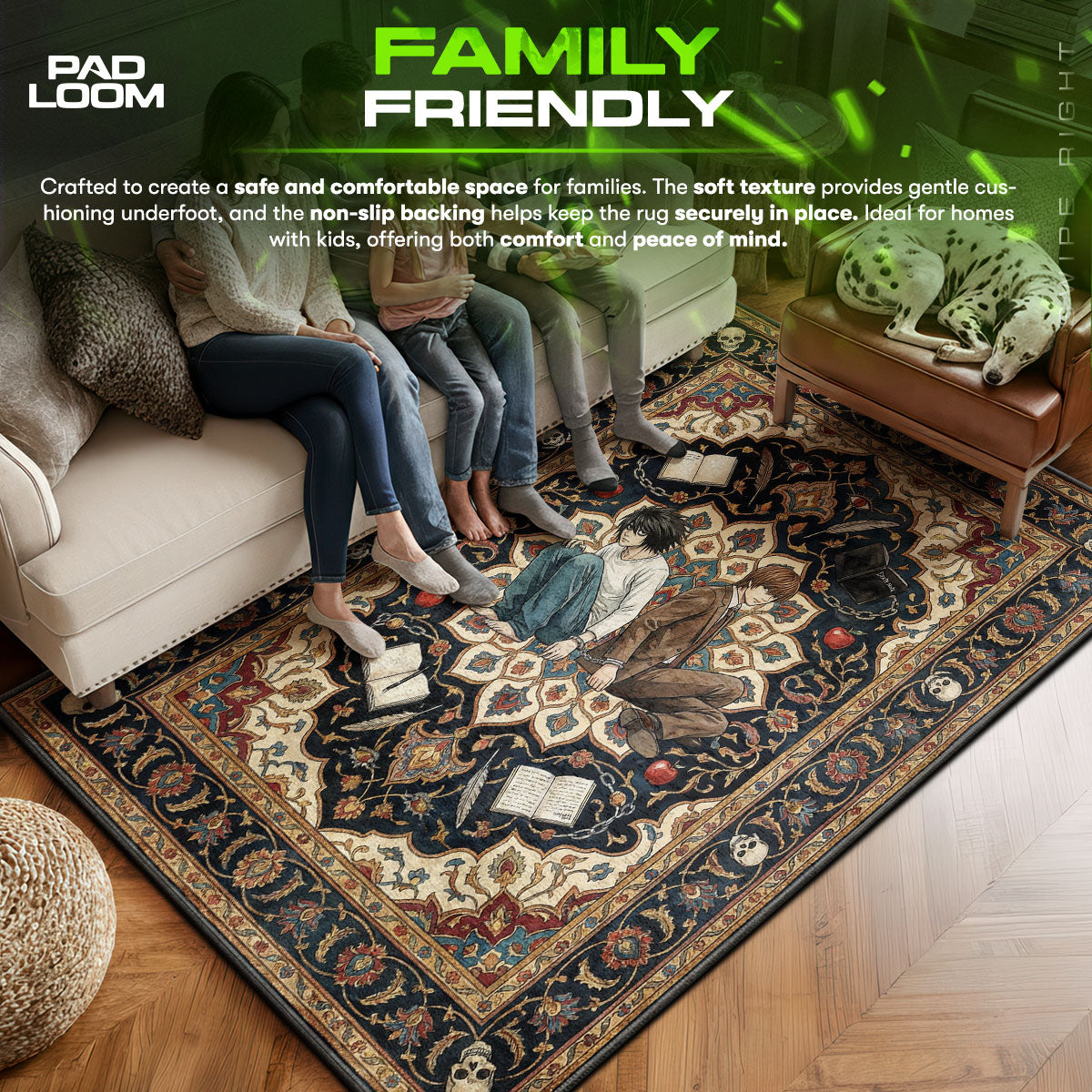 Eternal Rivals L and Light Rug - Death Note Chair Mat