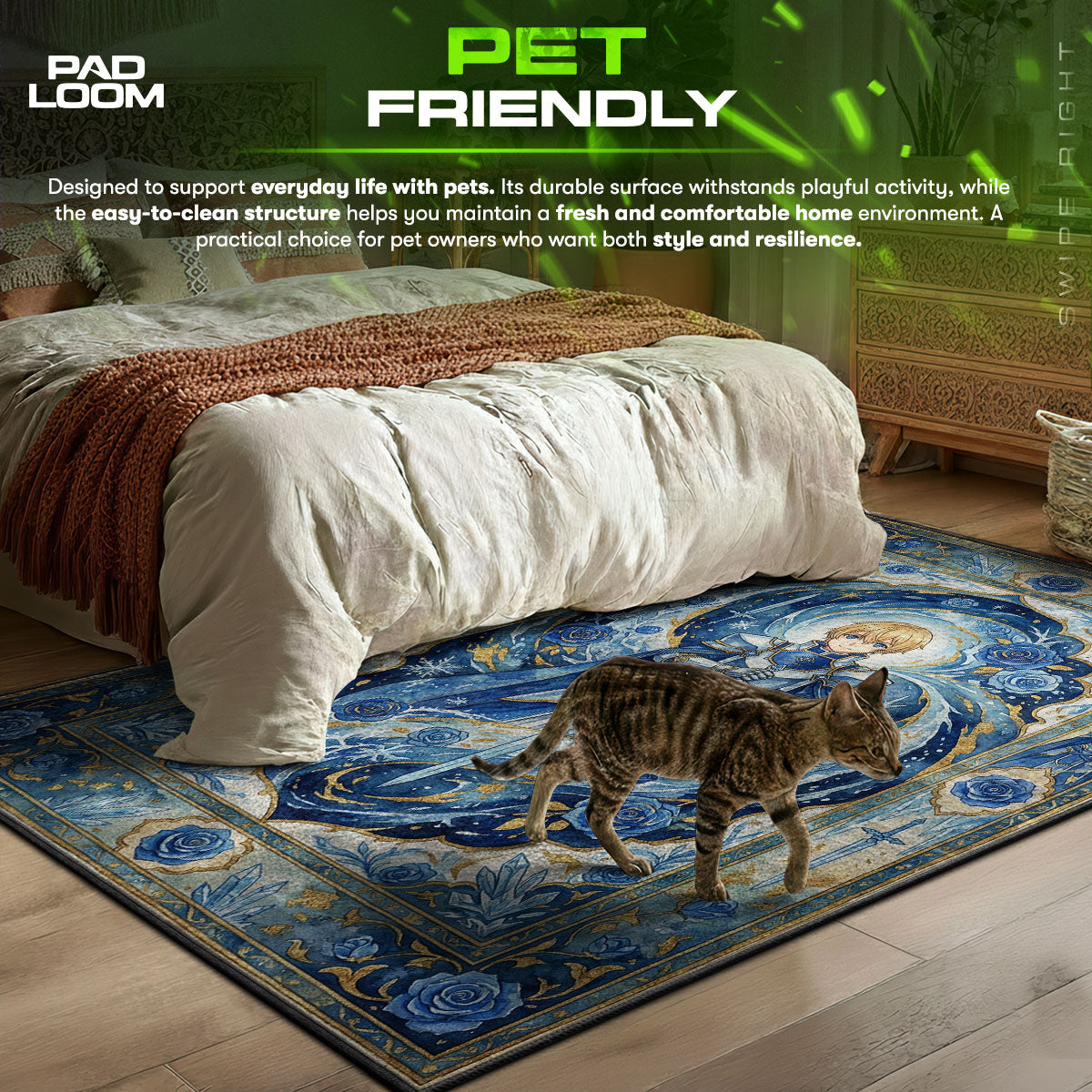 Eugeo Blue Rose Knight Rug - Sword Art Online Chair Mat