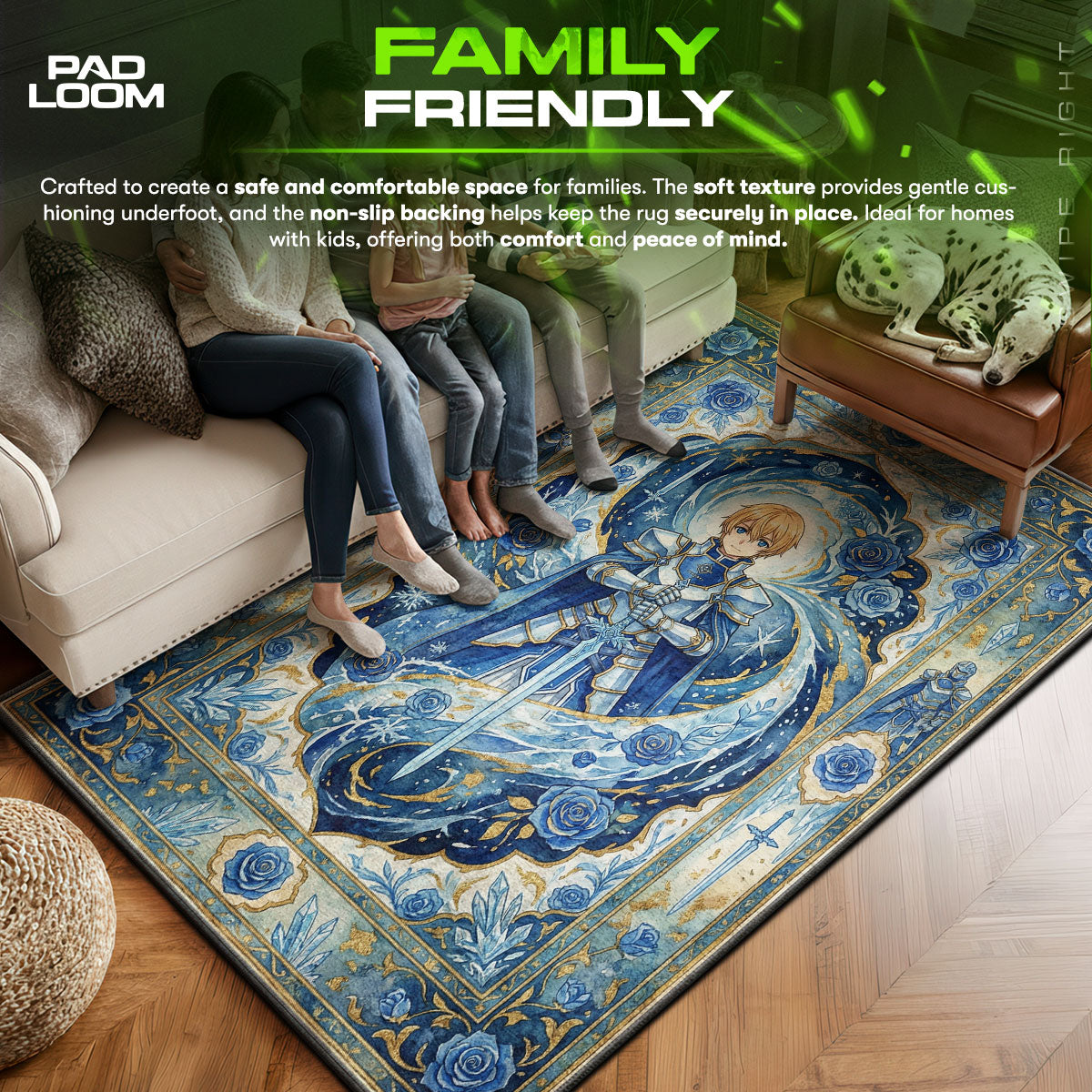 Eugeo Blue Rose Knight Rug - Sword Art Online Chair Mat