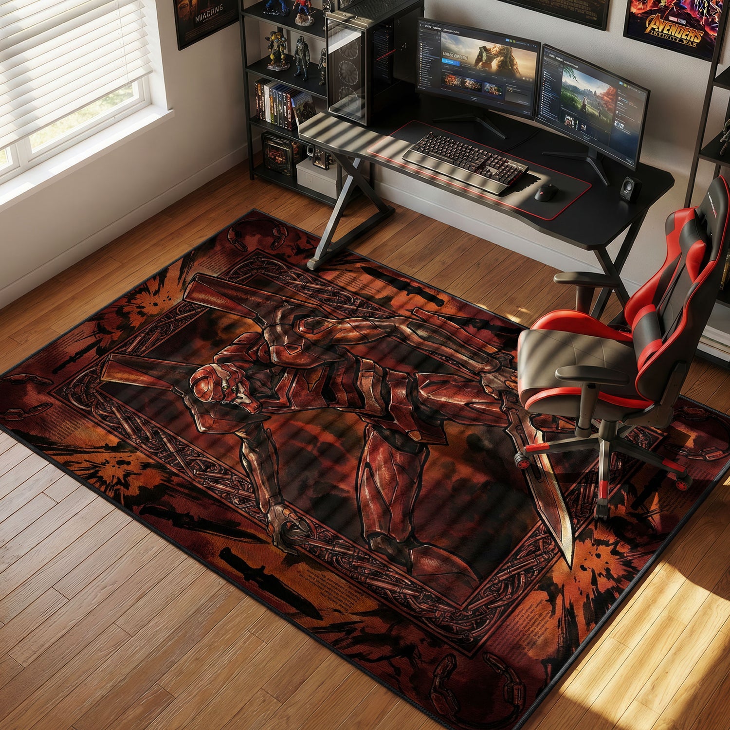 Eva Unit Battle Ready Neon Genesis Evangelion Chair rug — main product view