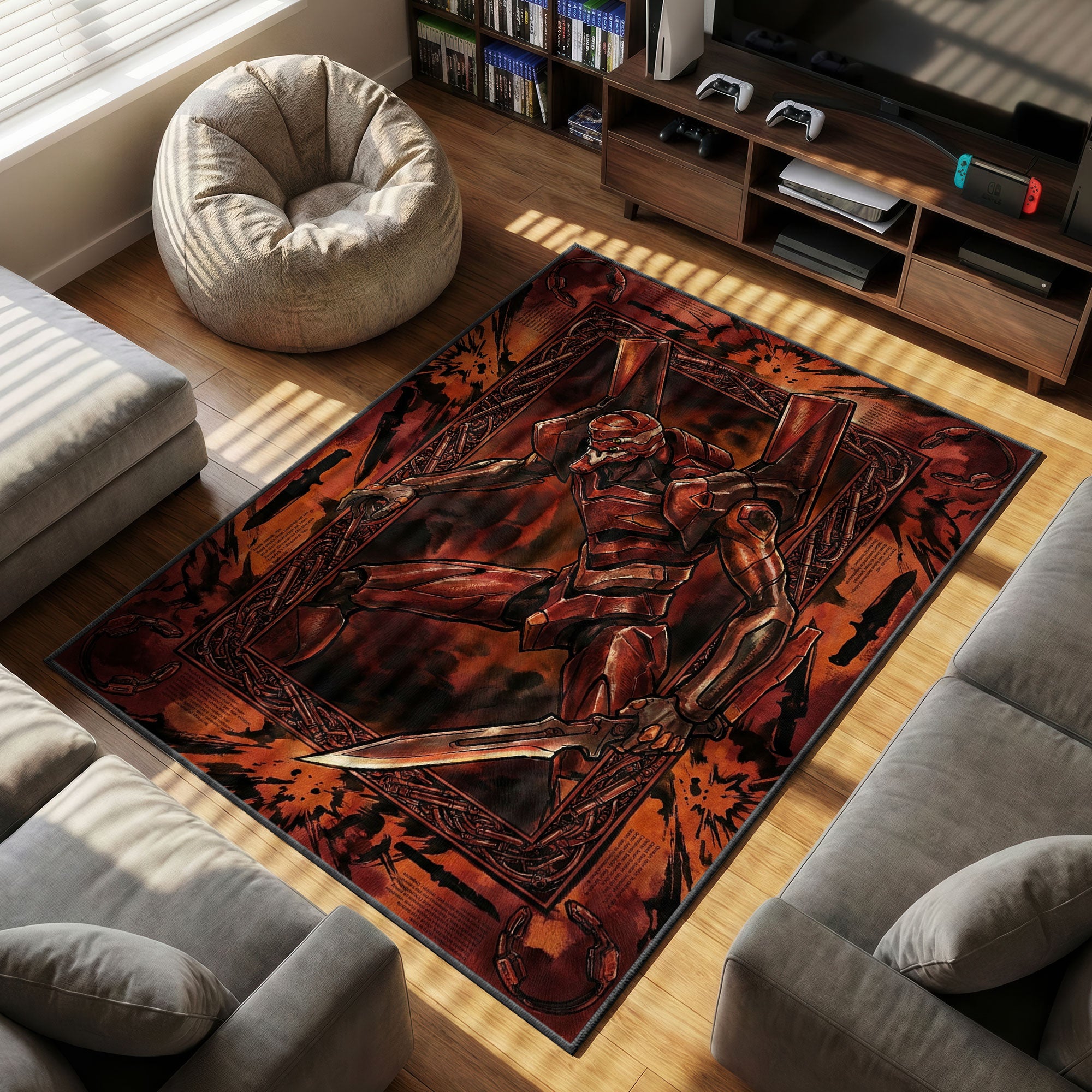 Eva Unit themed area rug for home decor fans