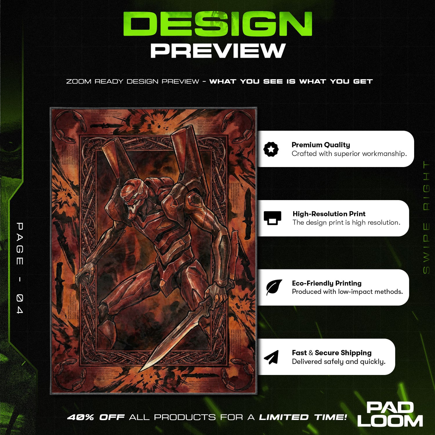 Chair character design printed on rug