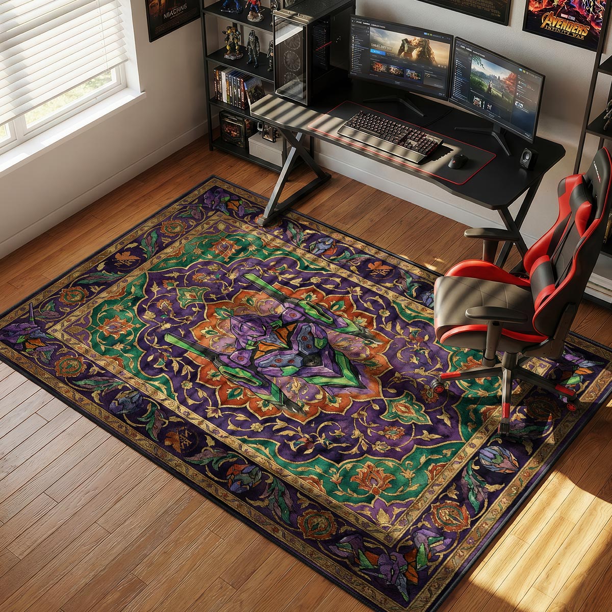 EVA Unit-01 Persian Art Rug - Evangelion Chair Mat