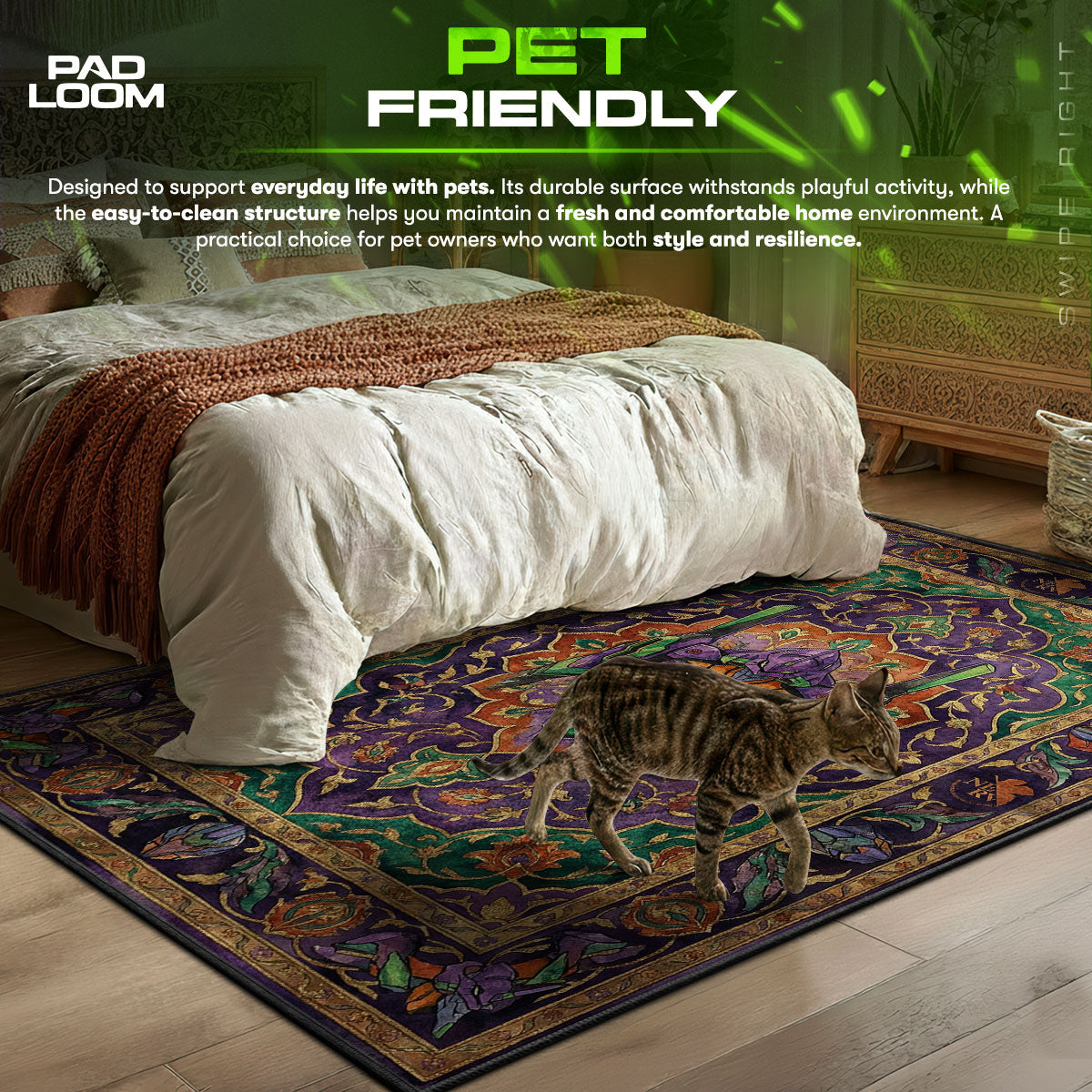 EVA Unit-01 Persian Art Rug - Evangelion Chair Mat