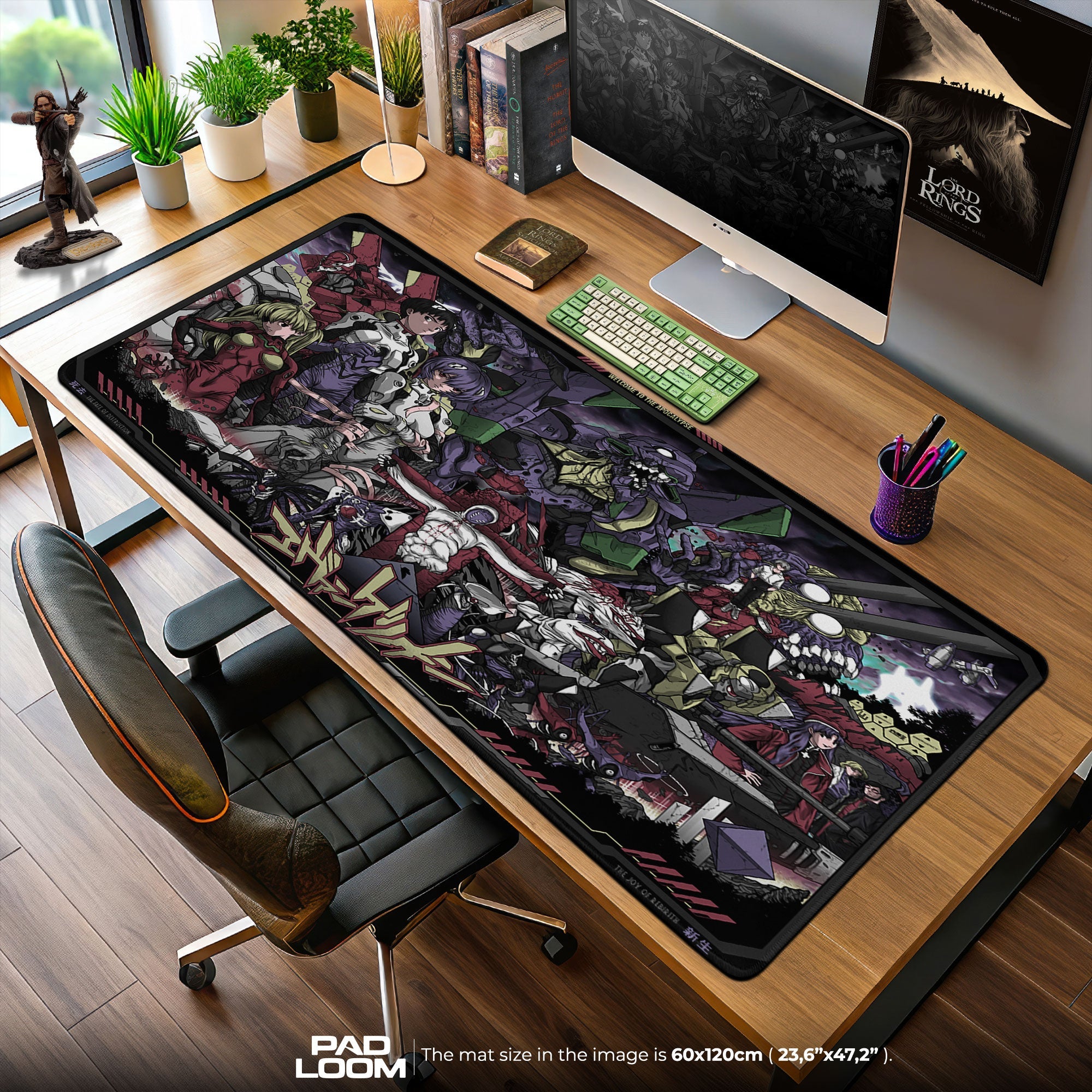 Evangelion Apocalypse Mouse Pad, Anime Gaming Desk Mat Padloom