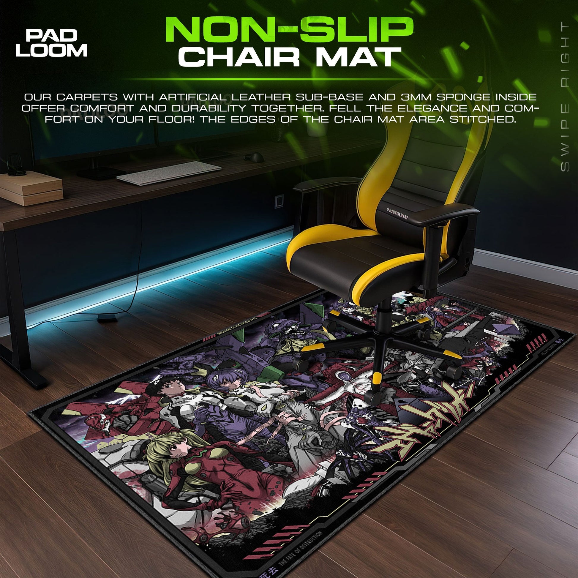 Evangelion Apocalypse Mouse Pad, Anime Gaming Desk Mat Padloom
