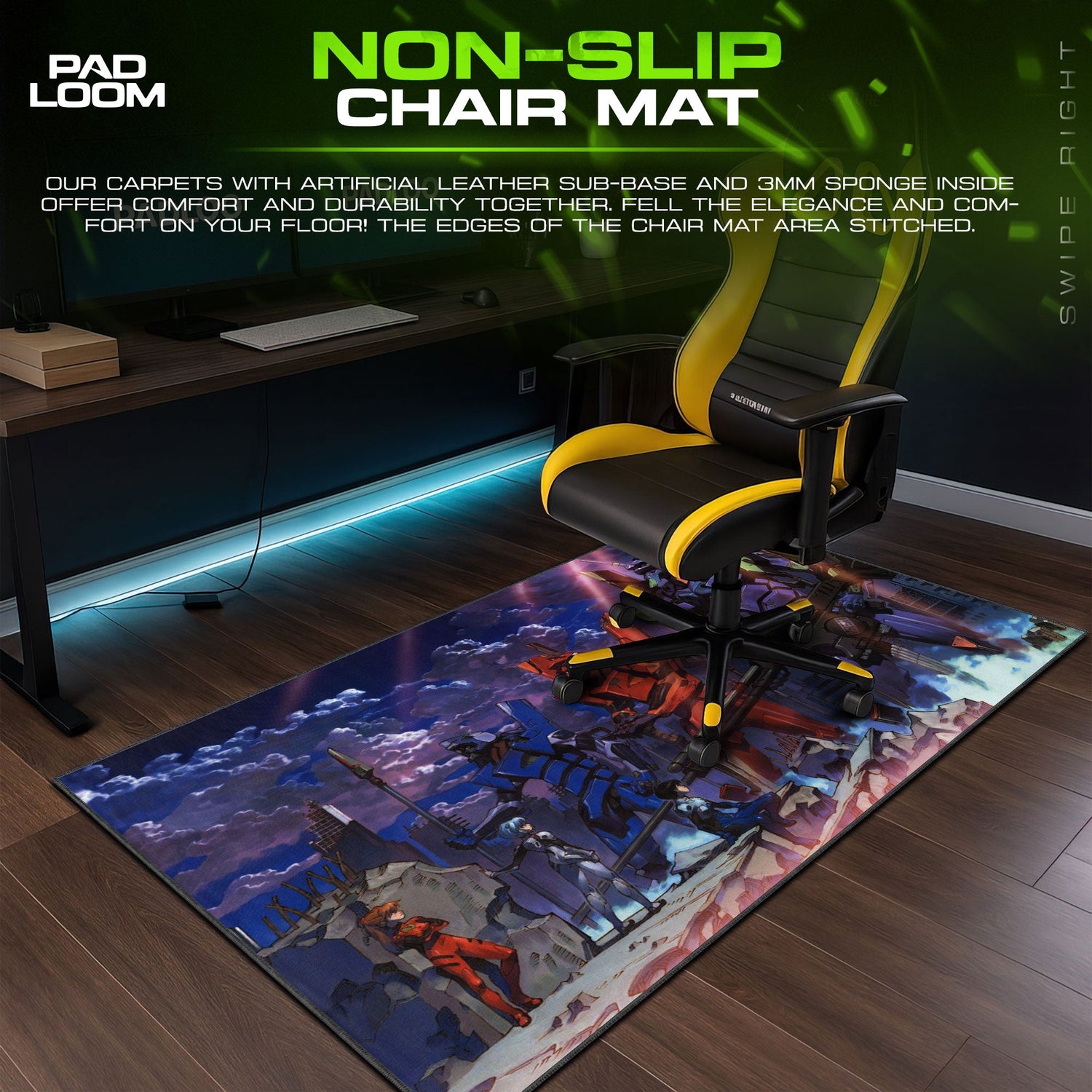Evangelion EVA Units Mouse Pad, Apocalypse Mecha Desk Mat Padloom