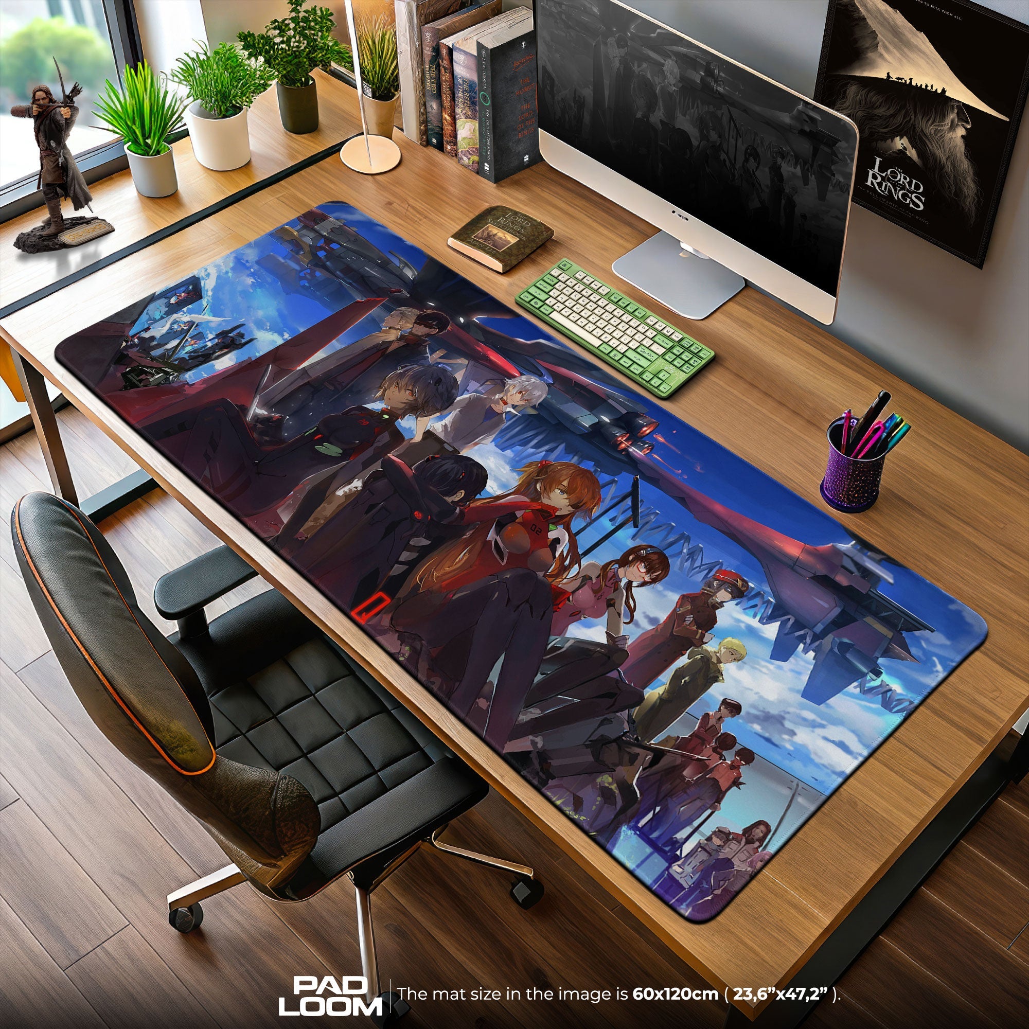 Evangelion Final Crew Mouse Pad, Anime Gaming Desk Mat Padloom