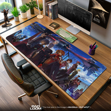 Evangelion Final Crew Mouse Pad, Anime Gaming Desk Mat Padloom