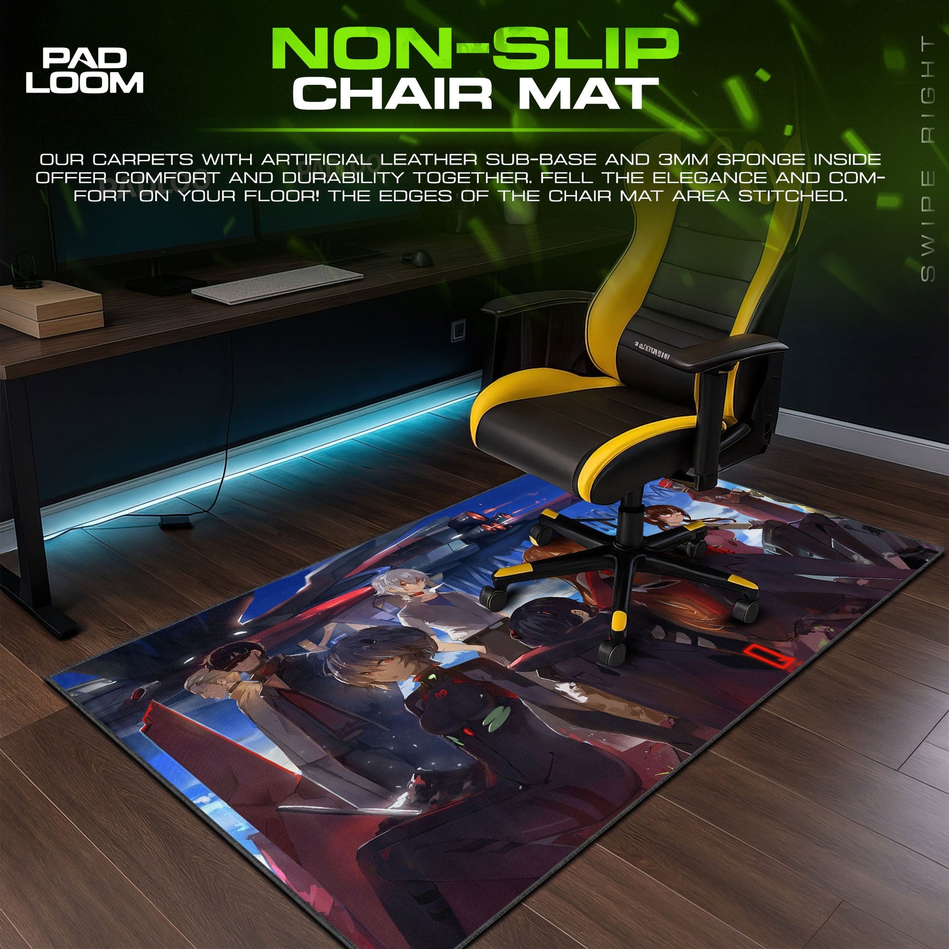 Evangelion Final Crew Mouse Pad, Anime Gaming Desk Mat Padloom
