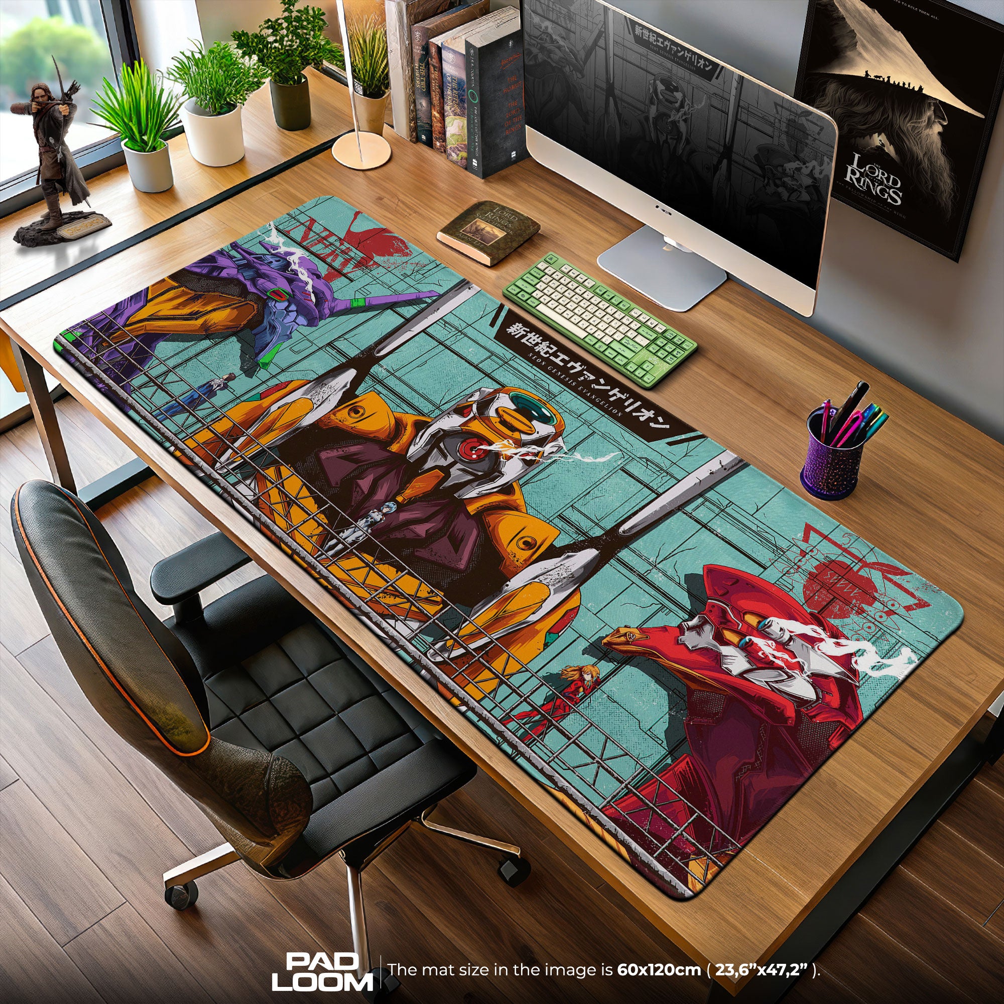 Evangelion Hangar Mouse Pad, EVA Unit Gaming Desk Mat