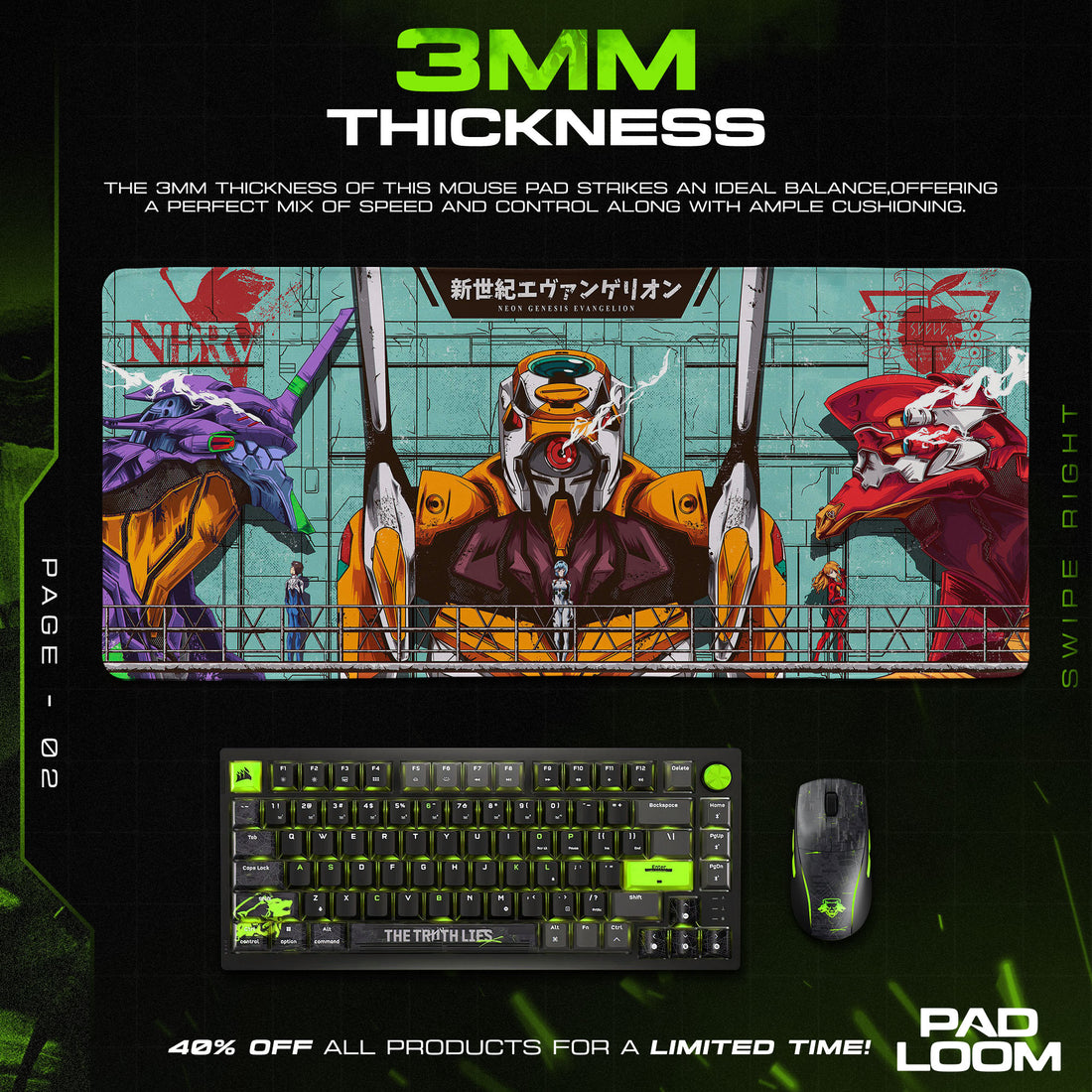 Evangelion Hangar Mouse Pad, EVA Unit Gaming Desk Mat