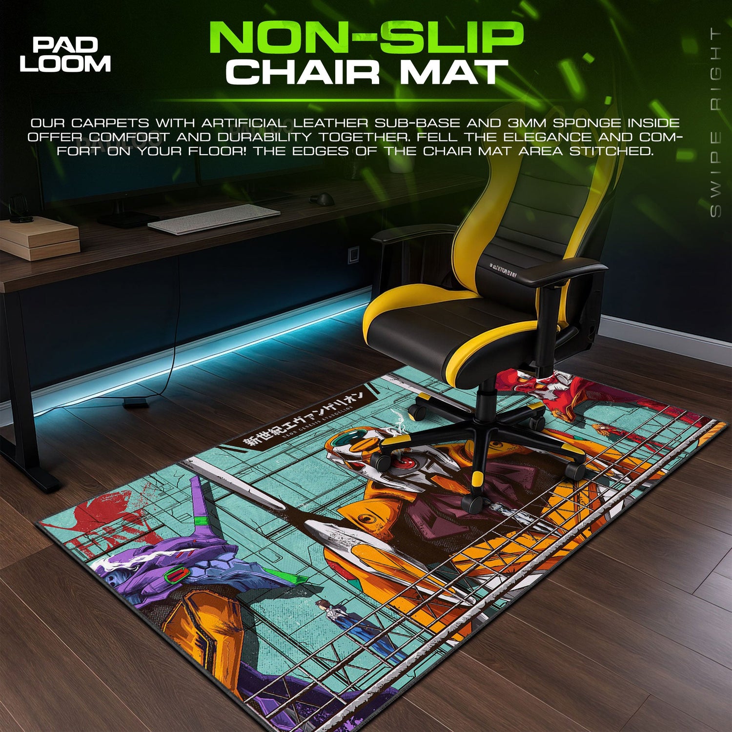 Evangelion Hangar Mouse Pad, EVA Unit Gaming Desk Mat Padloom