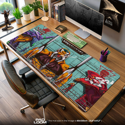 Evangelion Hangar Mouse Pad, EVA Unit Gaming Desk Mat