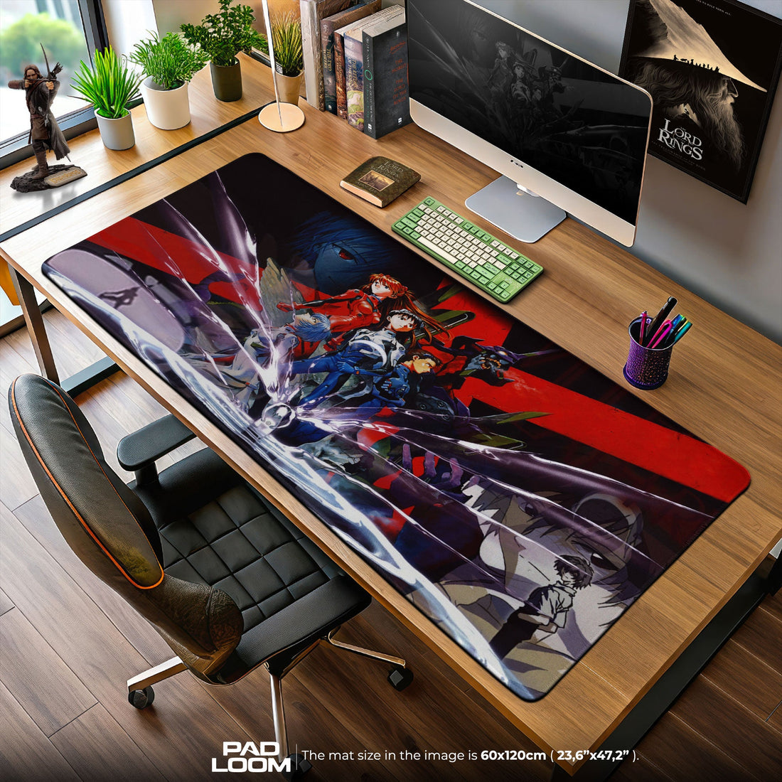 Evangelion Impact Scene Mouse Pad, Anime Gaming Desk Mat Padloom
