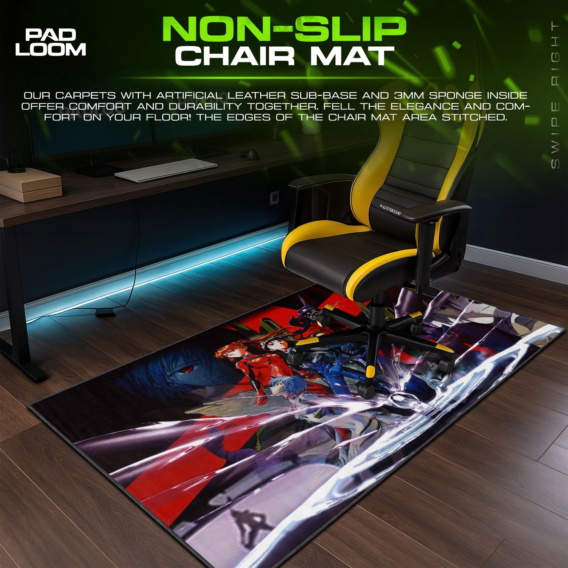 Evangelion Impact Scene Mouse Pad, Anime Gaming Desk Mat Padloom