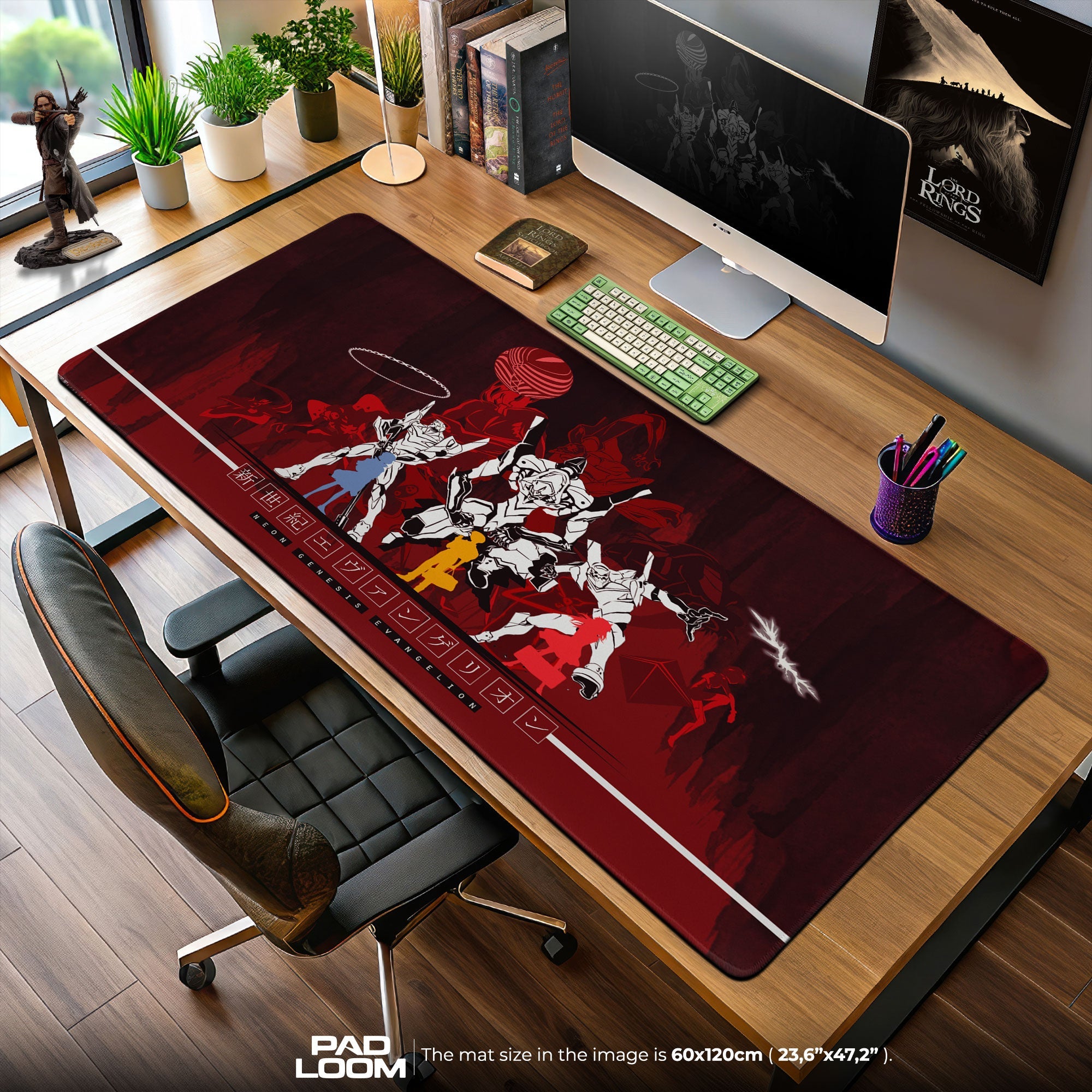 Evangelion Mecha Lineup Mouse Pad, Anime Gaming Desk Mat Padloom