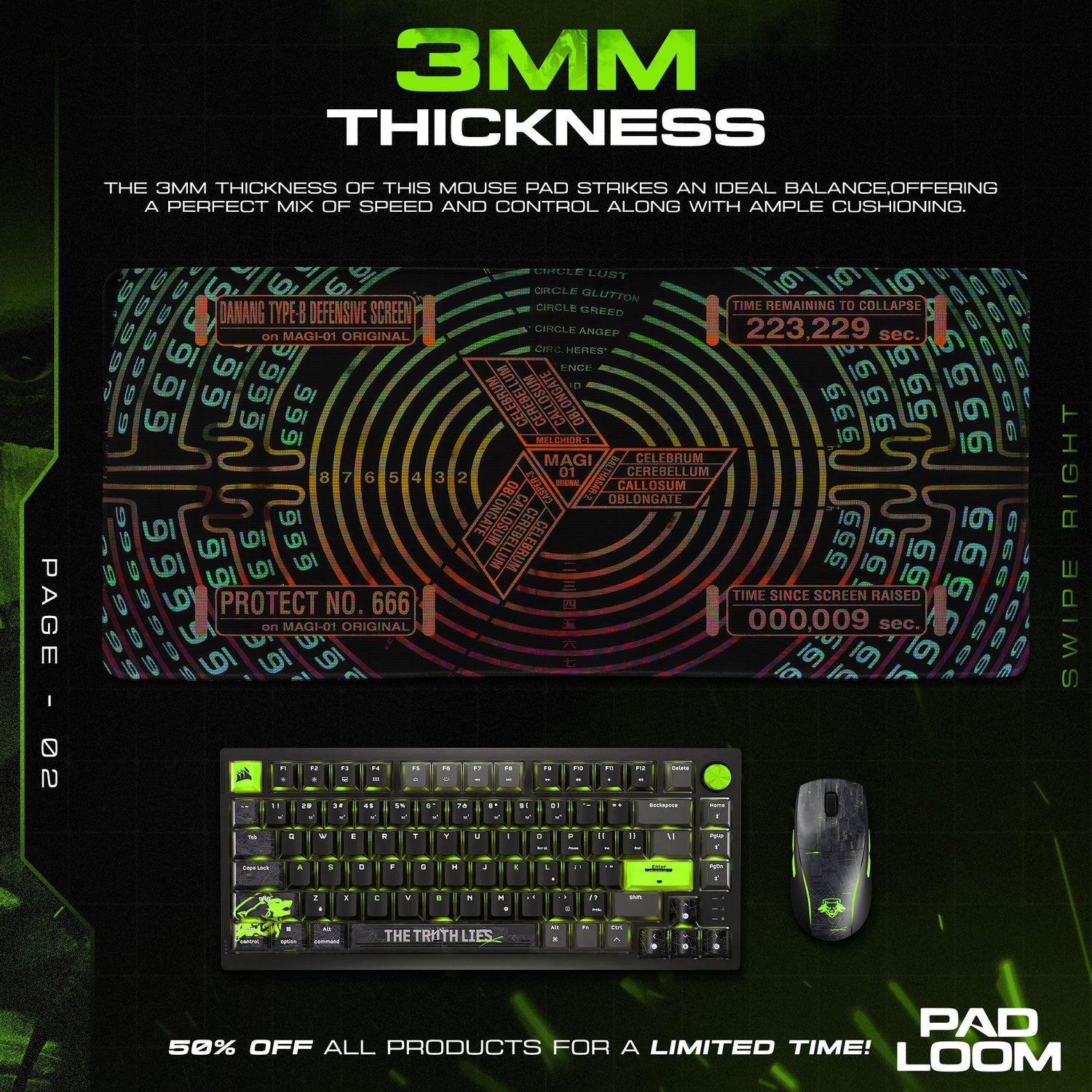 Evangelion Mouse Pad, Magi System Gaming Desk Mat Padloom