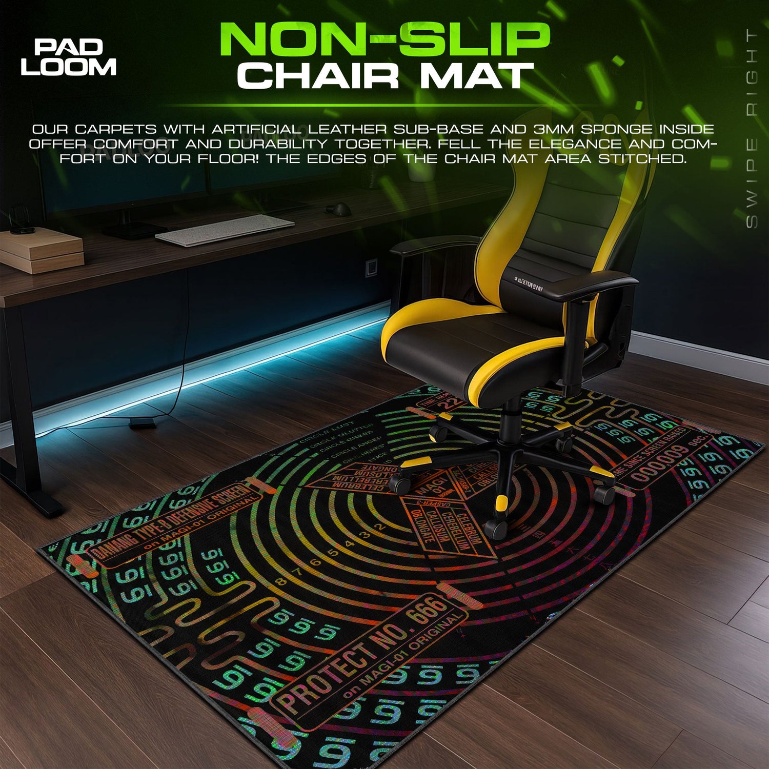 Evangelion Mouse Pad, Magi System Gaming Desk Mat Padloom