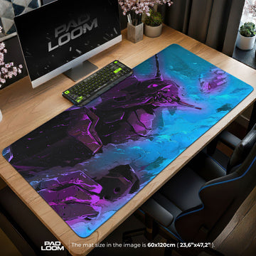Evangelion Mouse Pad - Neon Mecha Awakening Desk Mat Padloom
