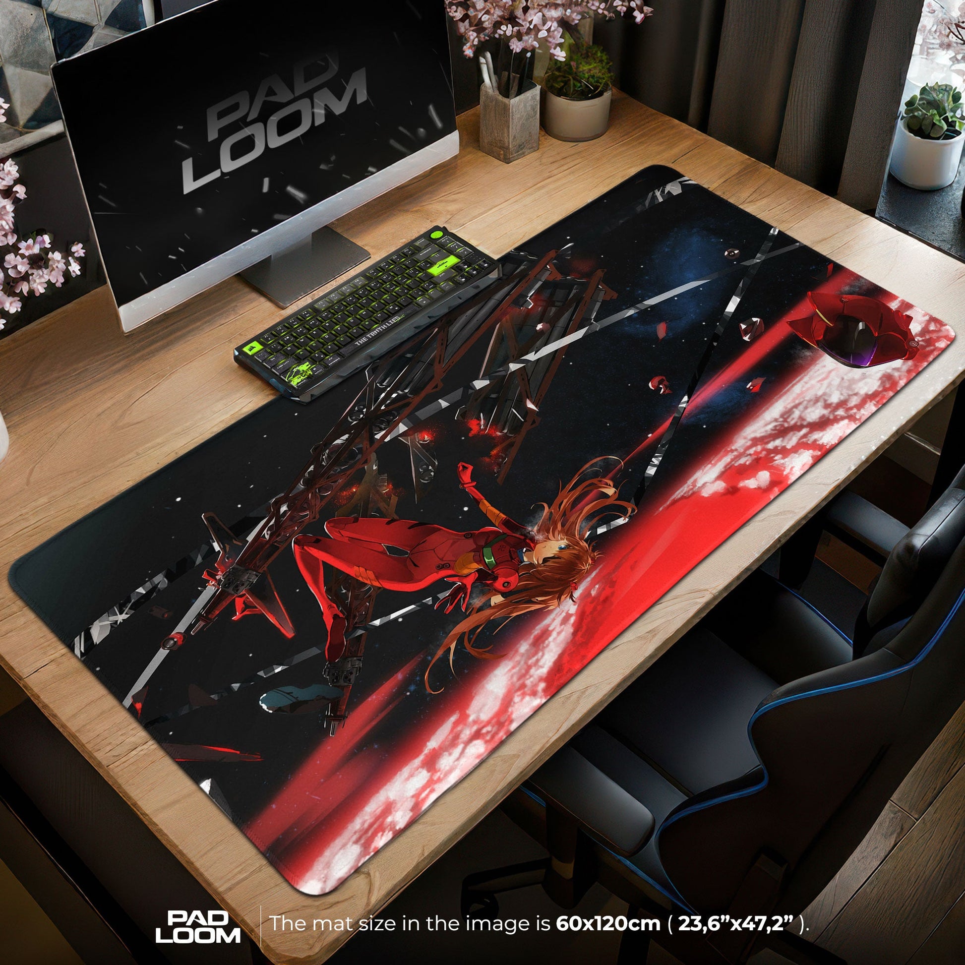 Evangelion Mouse Pad - Red EVA Battle Desk Mat Padloom