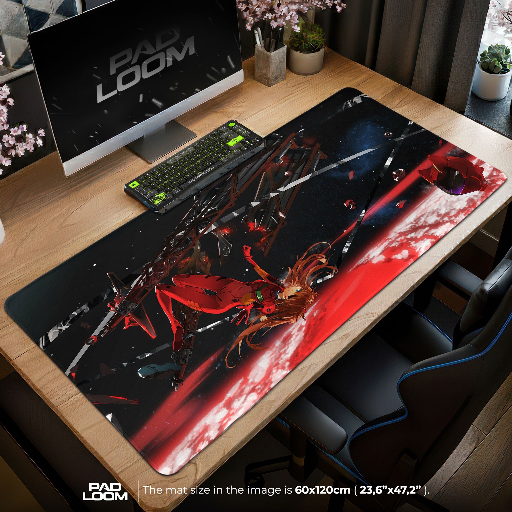 Evangelion Mouse Pad - Red EVA Battle Desk Mat Padloom