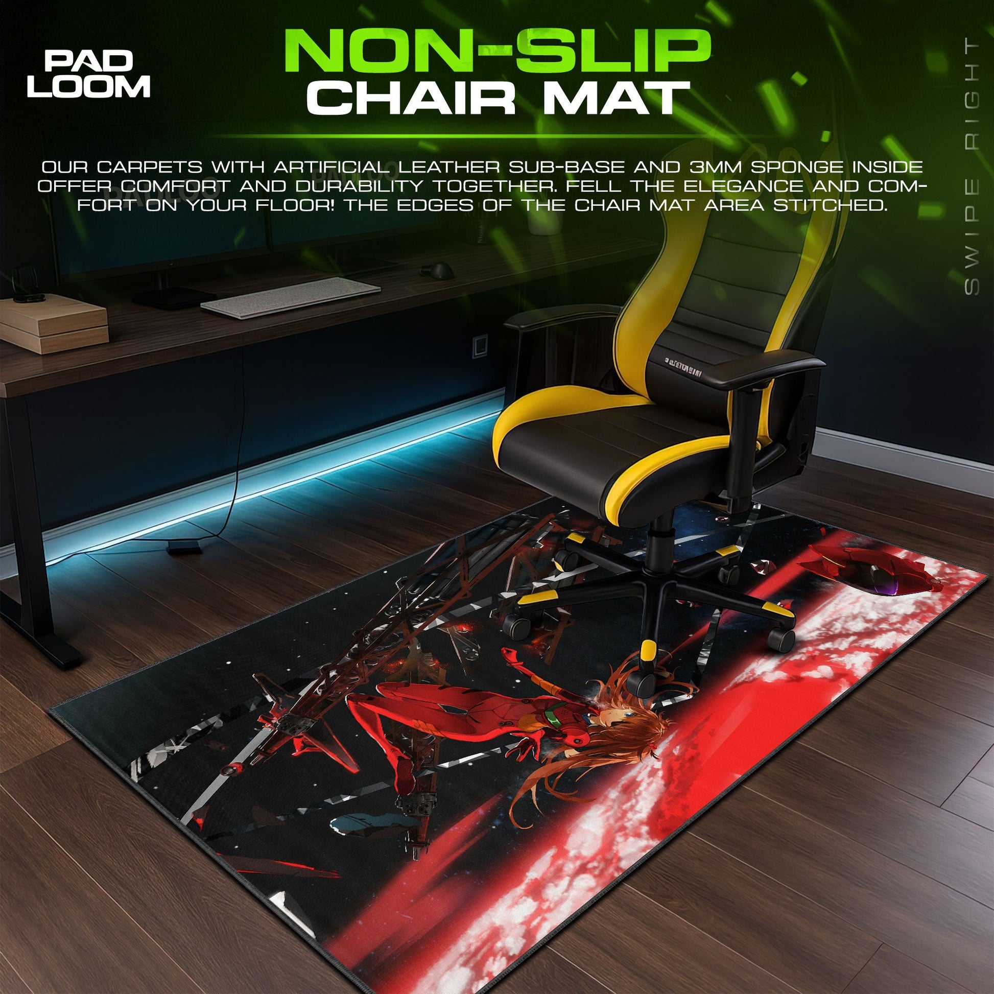 Evangelion Mouse Pad - Red EVA Battle Desk Mat Padloom
