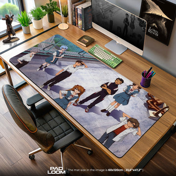 Evangelion School Rooftop Mouse Pad, Anime Gaming Desk Mat Padloom