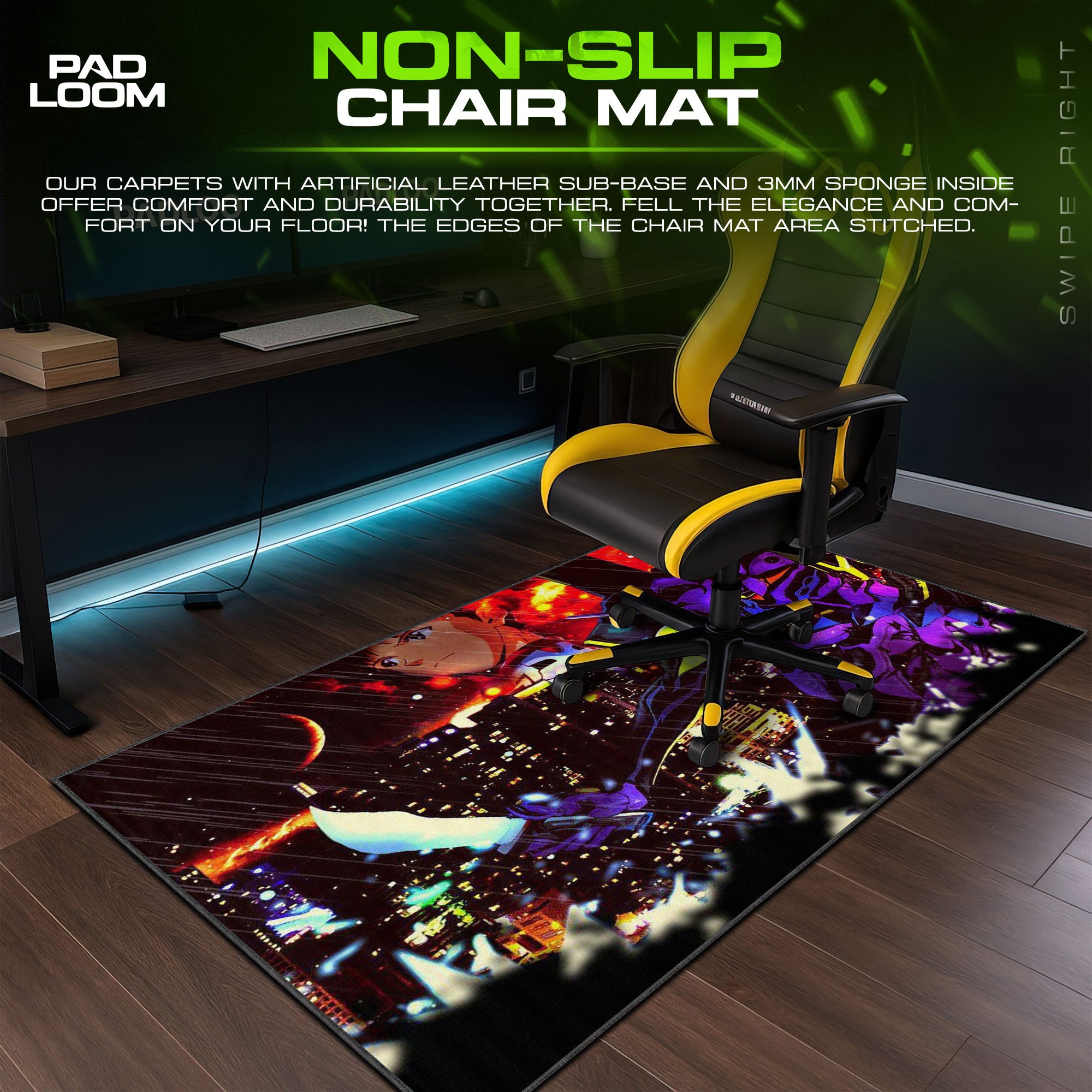 Evangelion Unit-01 City Battle Mouse Pad, Mecha Anime Desk Mat