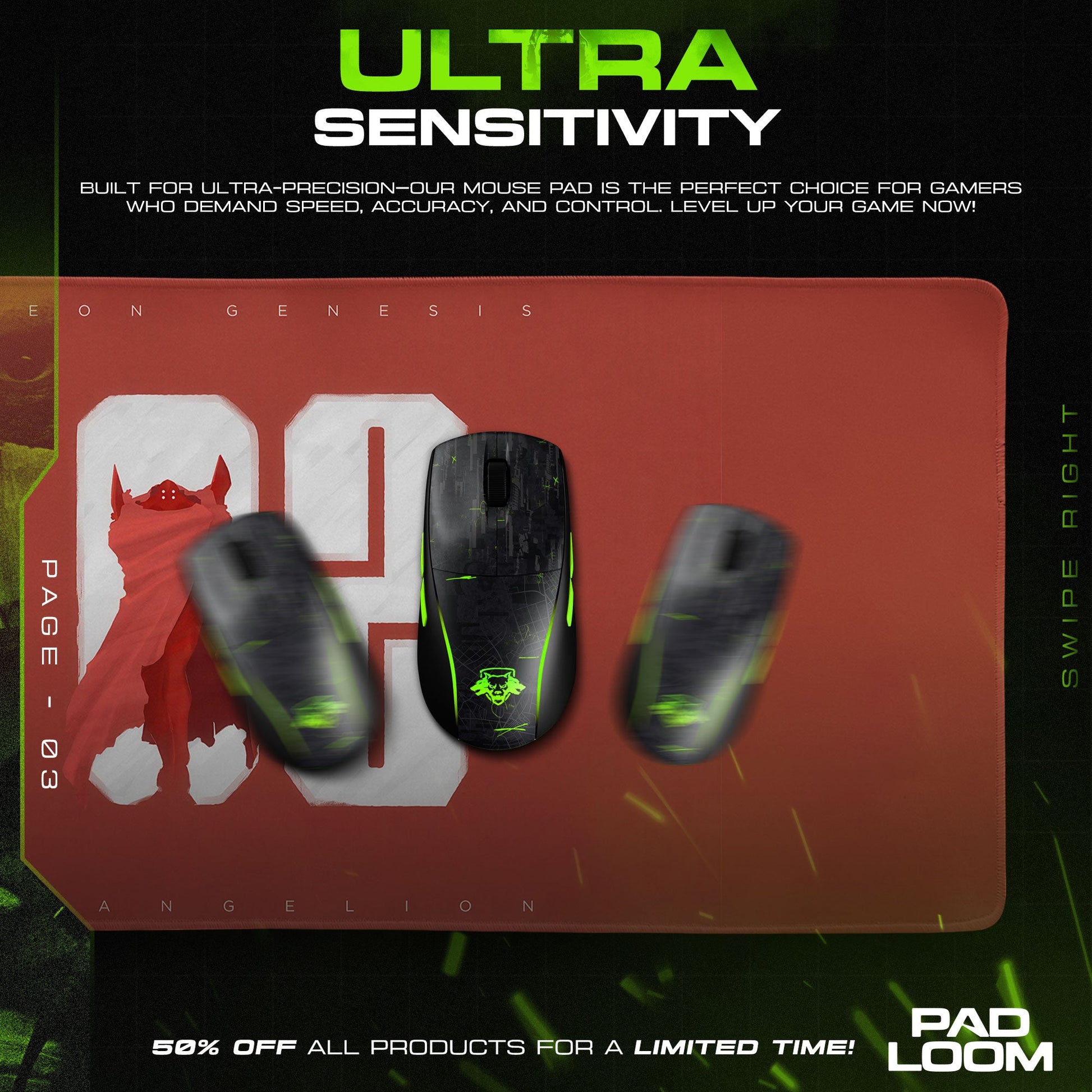 Evangelion Unit-02 Mouse Pad - Anime Gaming Mouse Pad Padloom