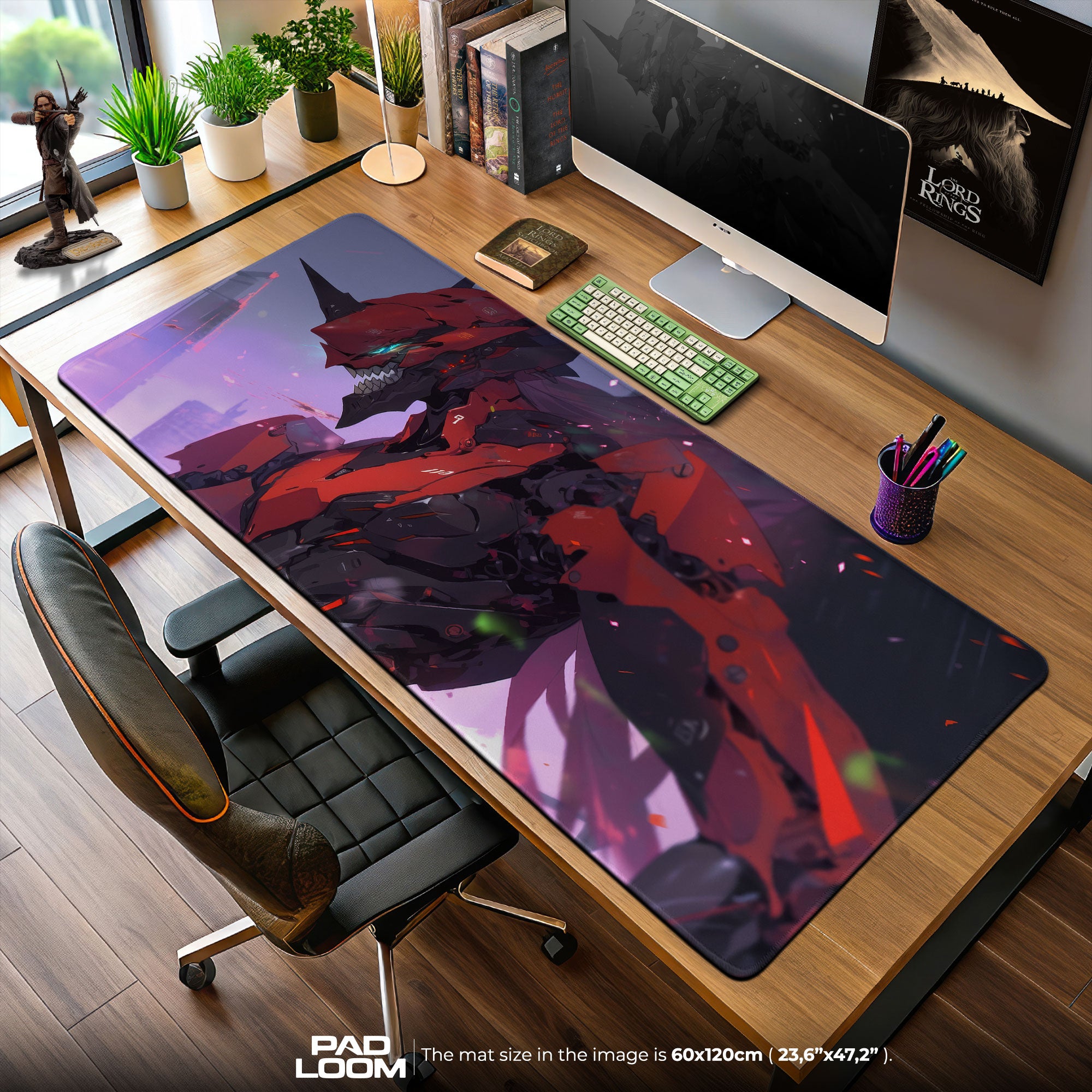 Evangelion Unit-02 Battle Mode Mouse Pad, Anime Gaming Desk Mat