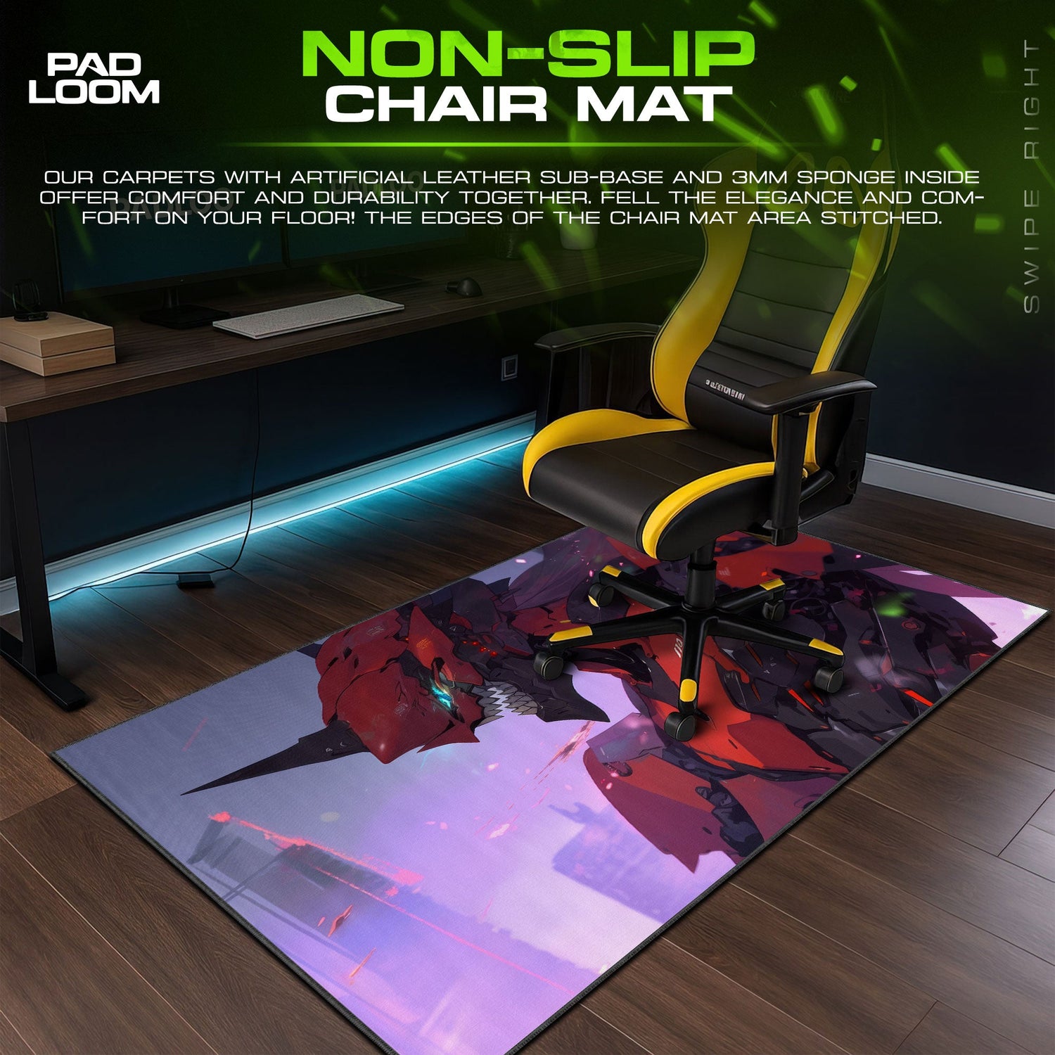 Evangelion Unit-02 Battle Mode Mouse Pad, Anime Gaming Desk Mat Padloom