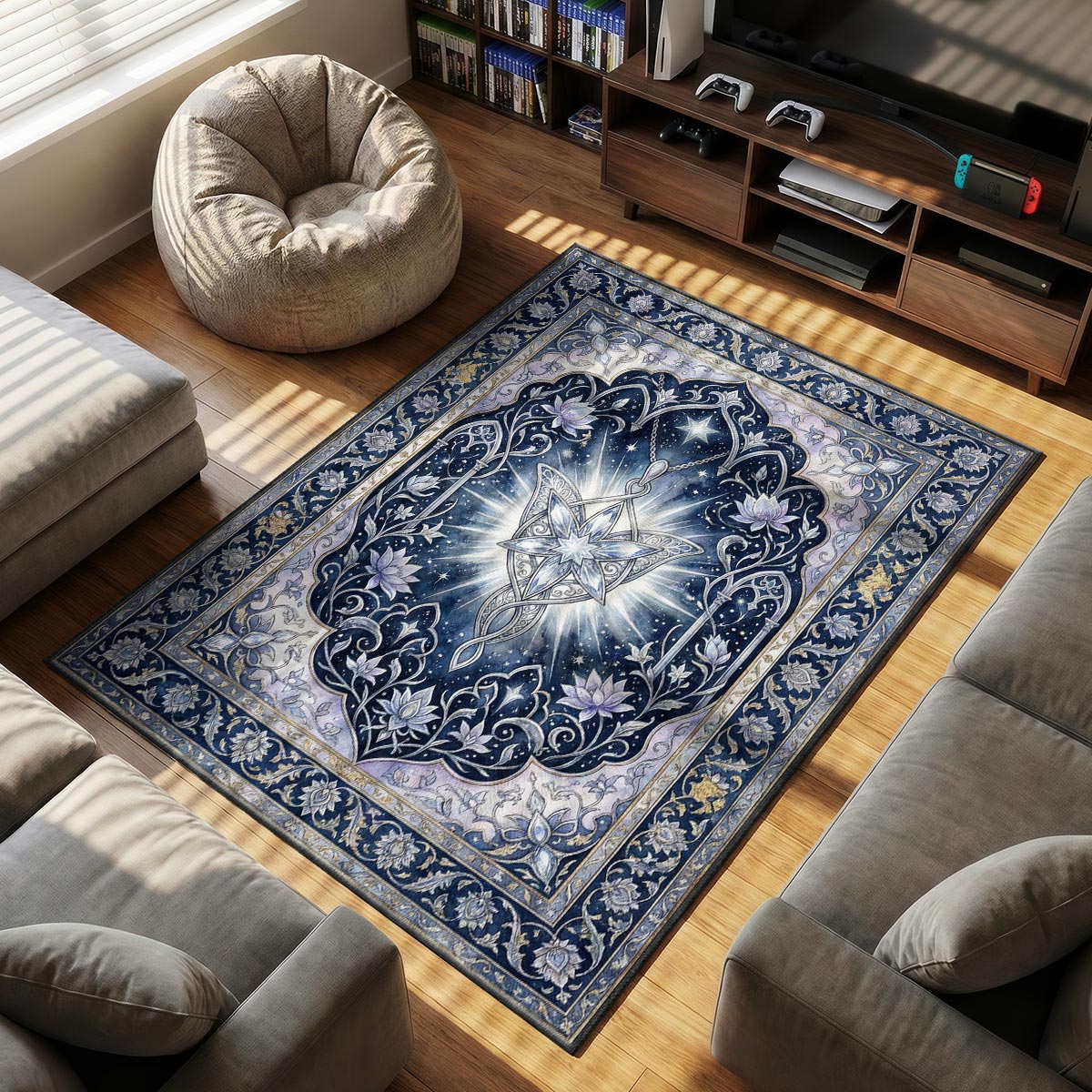 Evenstar Elven themed area rug for home decor fans