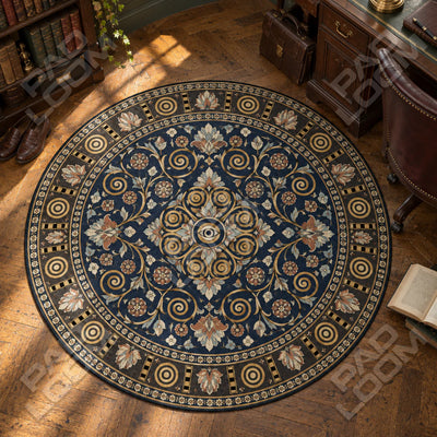 Evil Eye Medaillon Runder Teppich - Mandala-Teppich rund