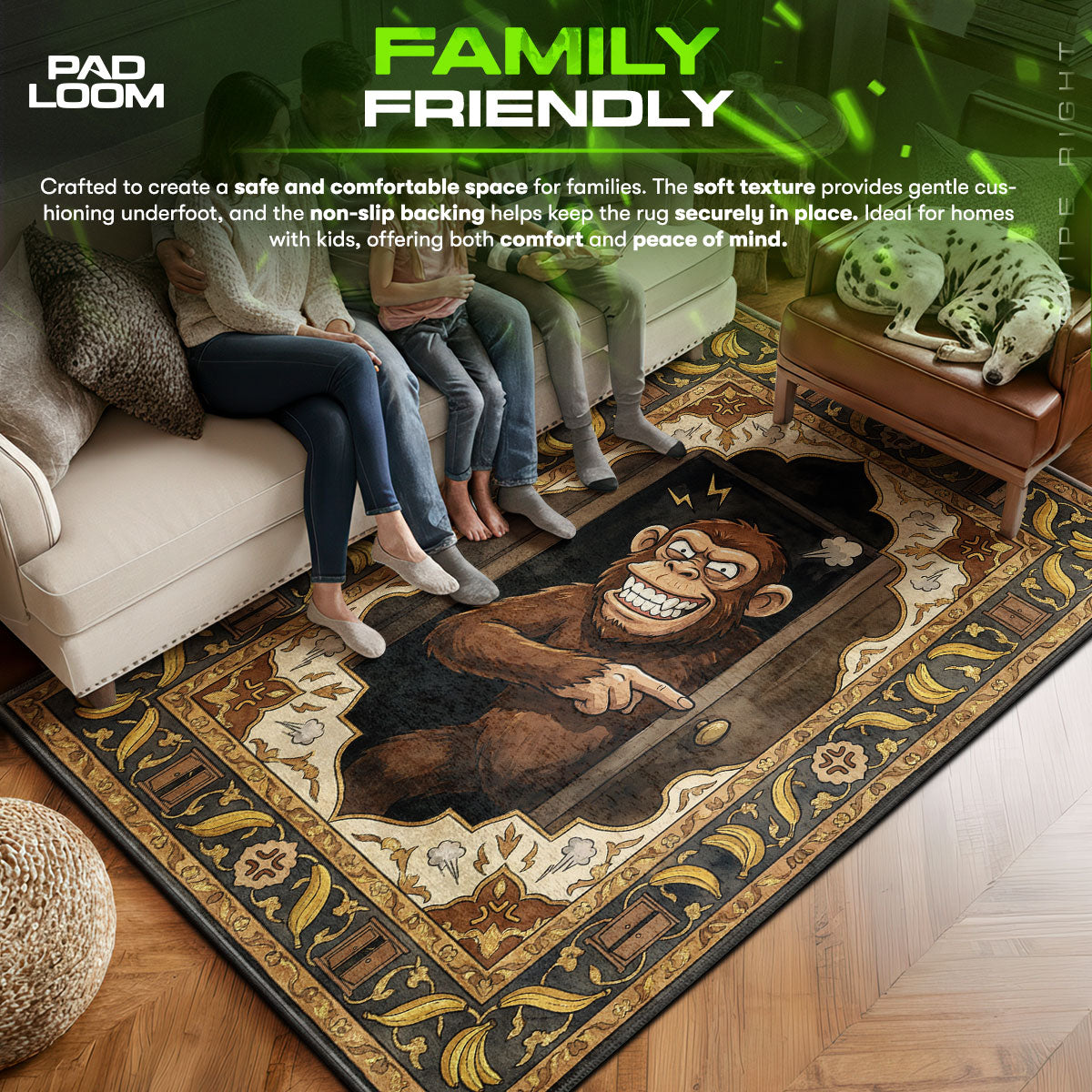 Evil area rug showing full home decor artwork
