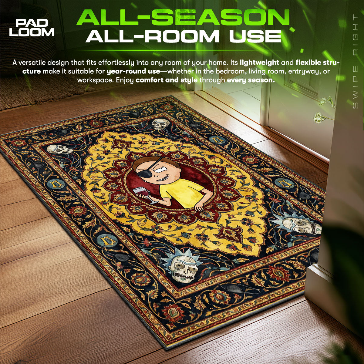 Detailed close-up of Evil rug pattern