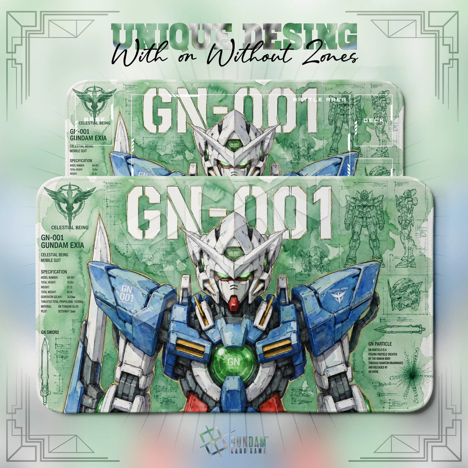 Exia GN-001 Playmat - Gundam TCG Card Game Mat
