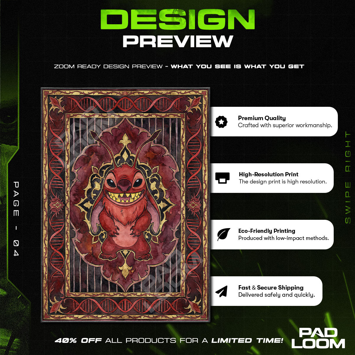 Experiment Lilo Stitch Cartoon Area rug — main product view