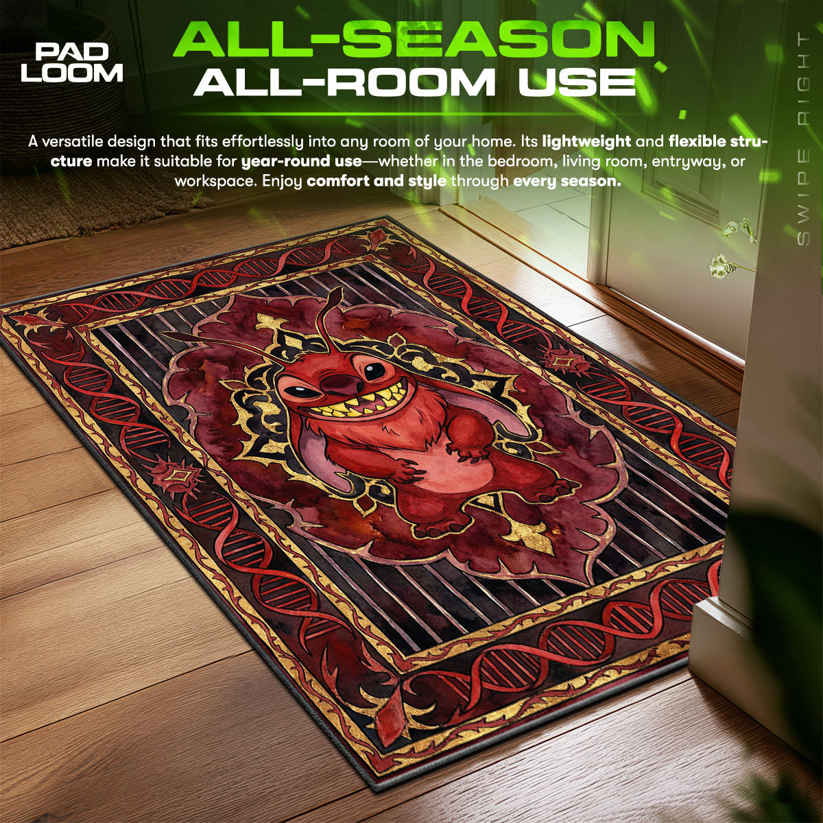 Detailed close-up of Experiment rug pattern