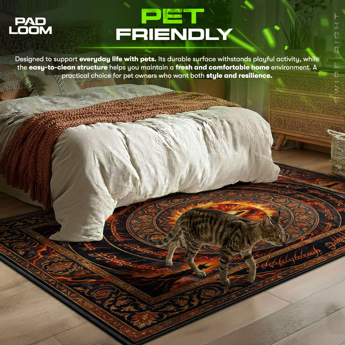 Detailed close-up of Eye rug pattern