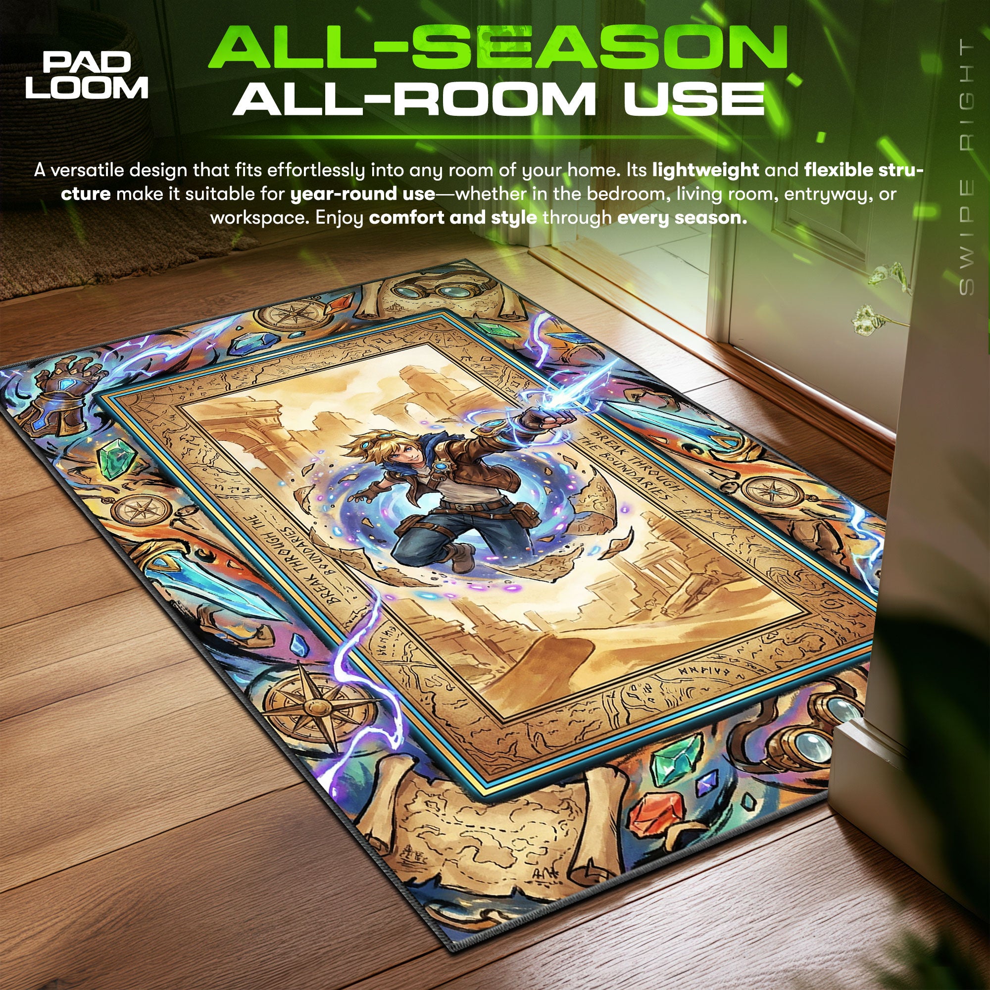 Ezreal Mystic Explorer Rug - League of Legends Chair Mat
