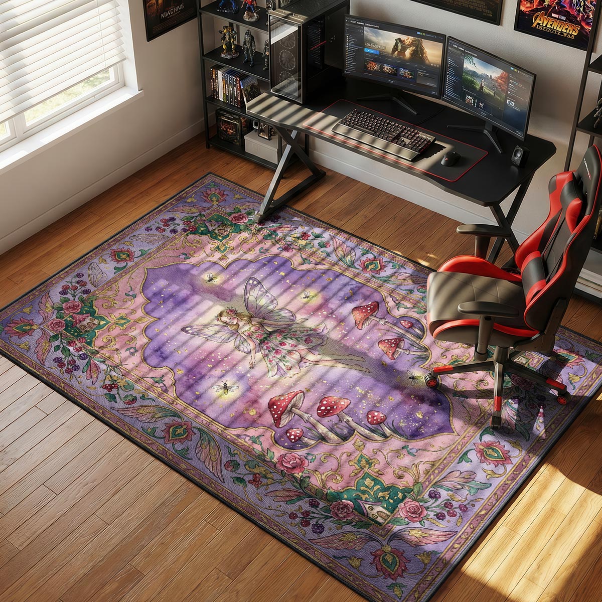 Enchanted Fairy Garden Rug - Magical Kids Room Mat