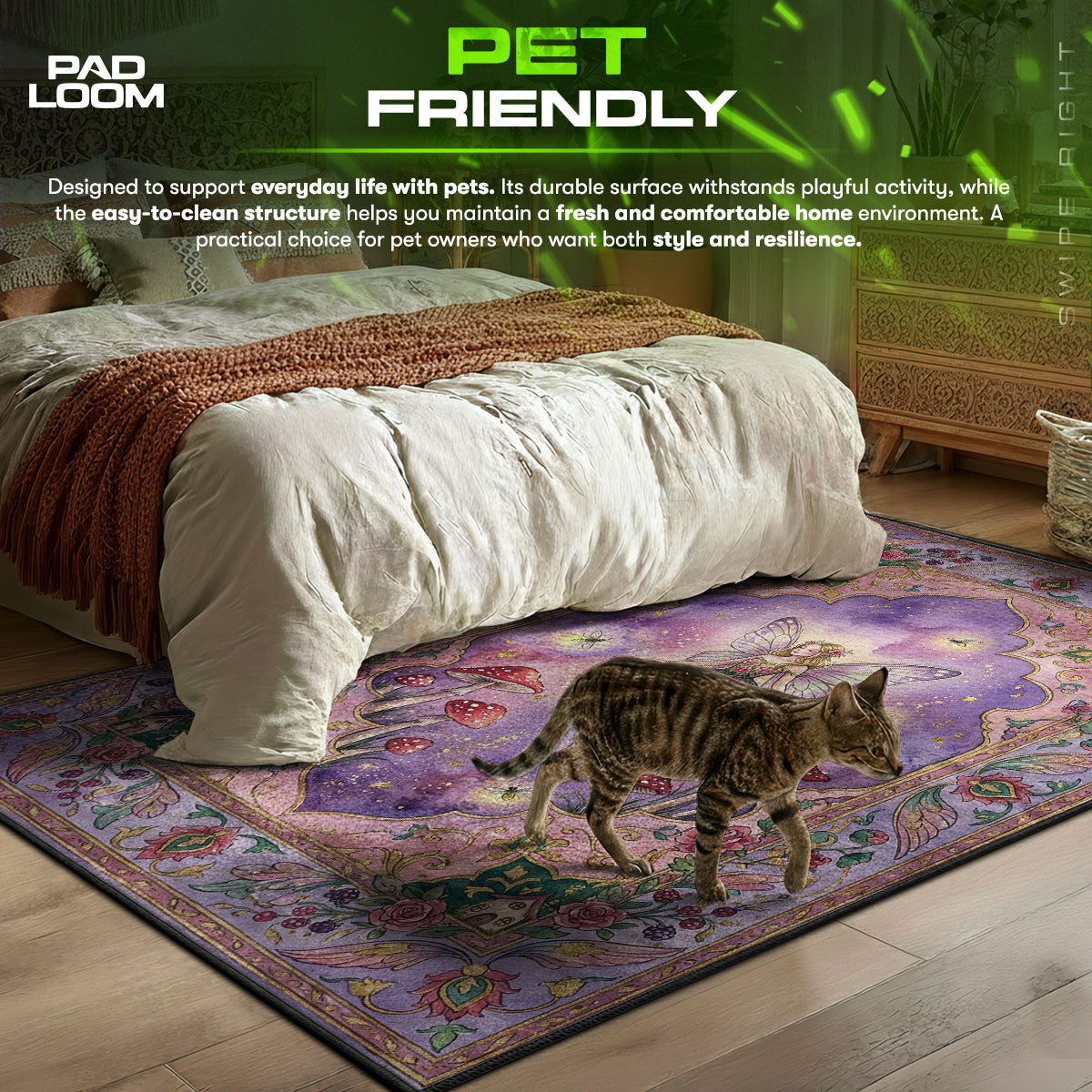 Enchanted Fairy Garden Rug - Magical Kids Room Mat