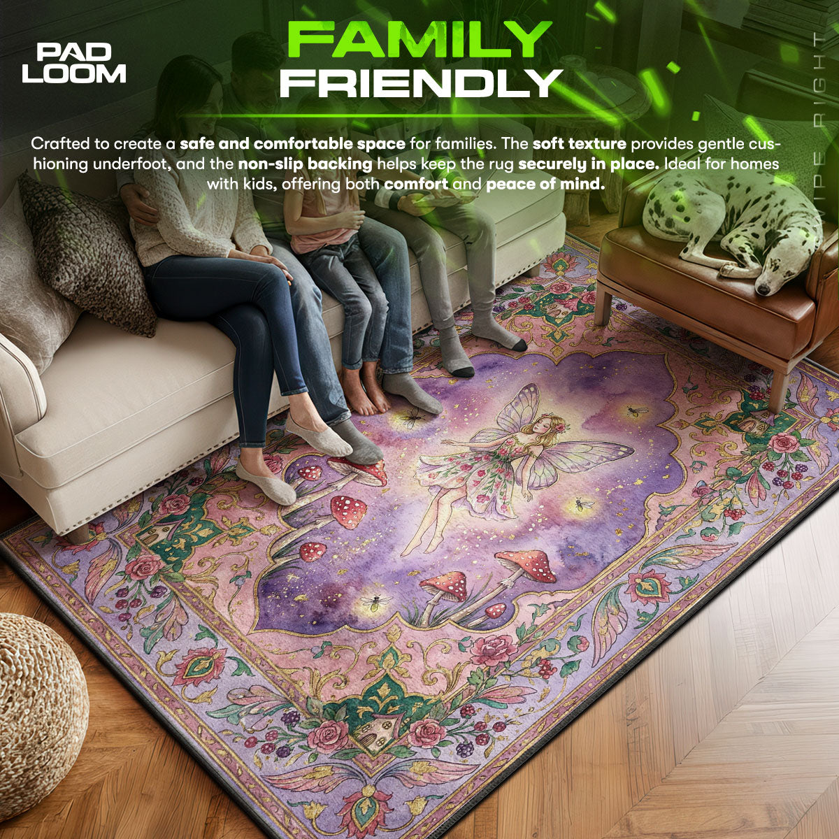 Enchanted Fairy Garden Rug - Magical Kids Room Mat