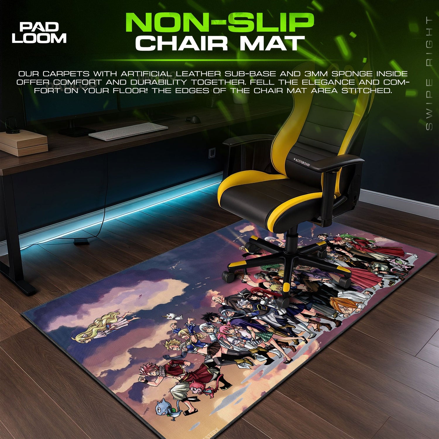 Fairy Tail Guild Members Mouse Pad, Anime Desk Mat Padloom