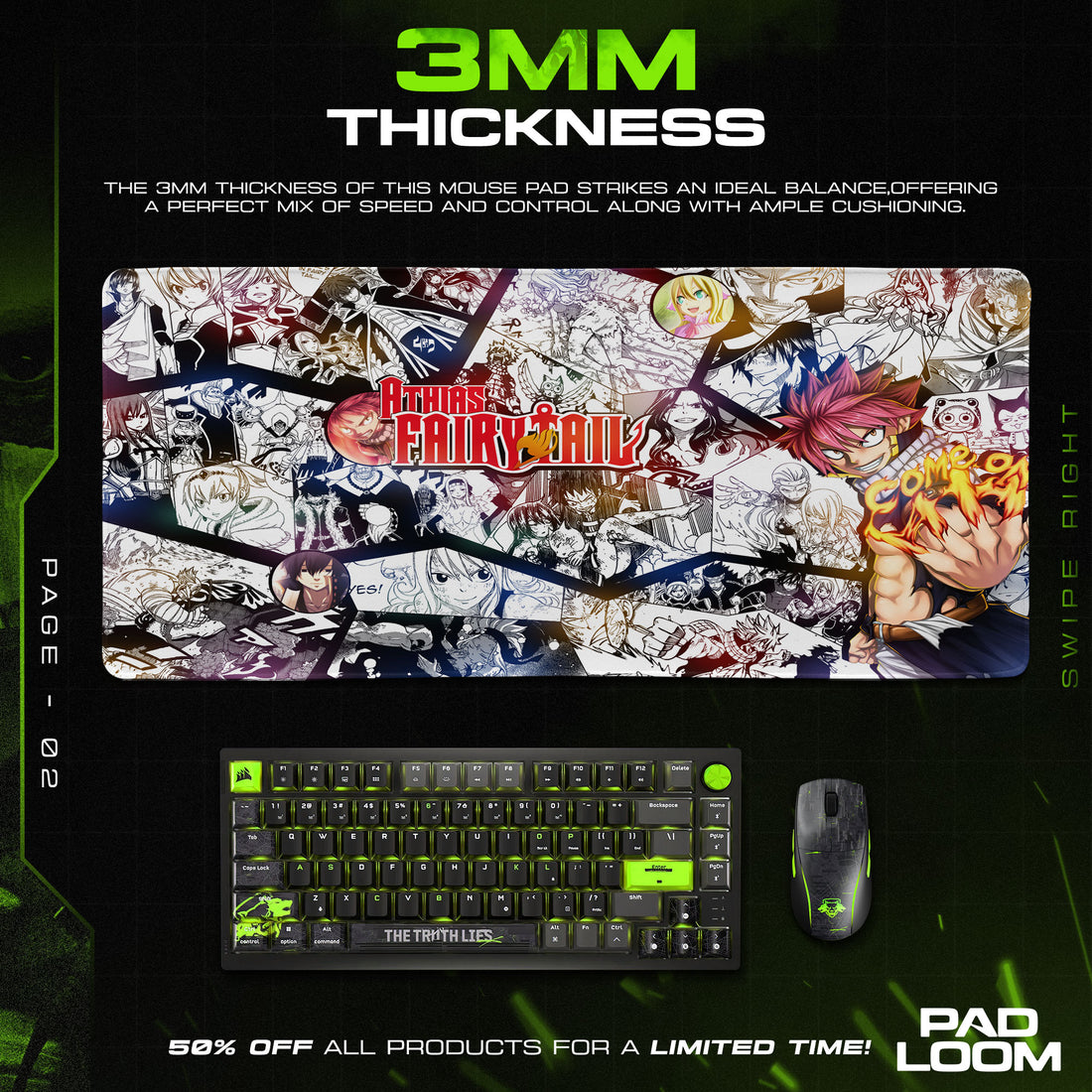 Fairy Tail Manga Collage Mouse Pad, Anime Desk Mat