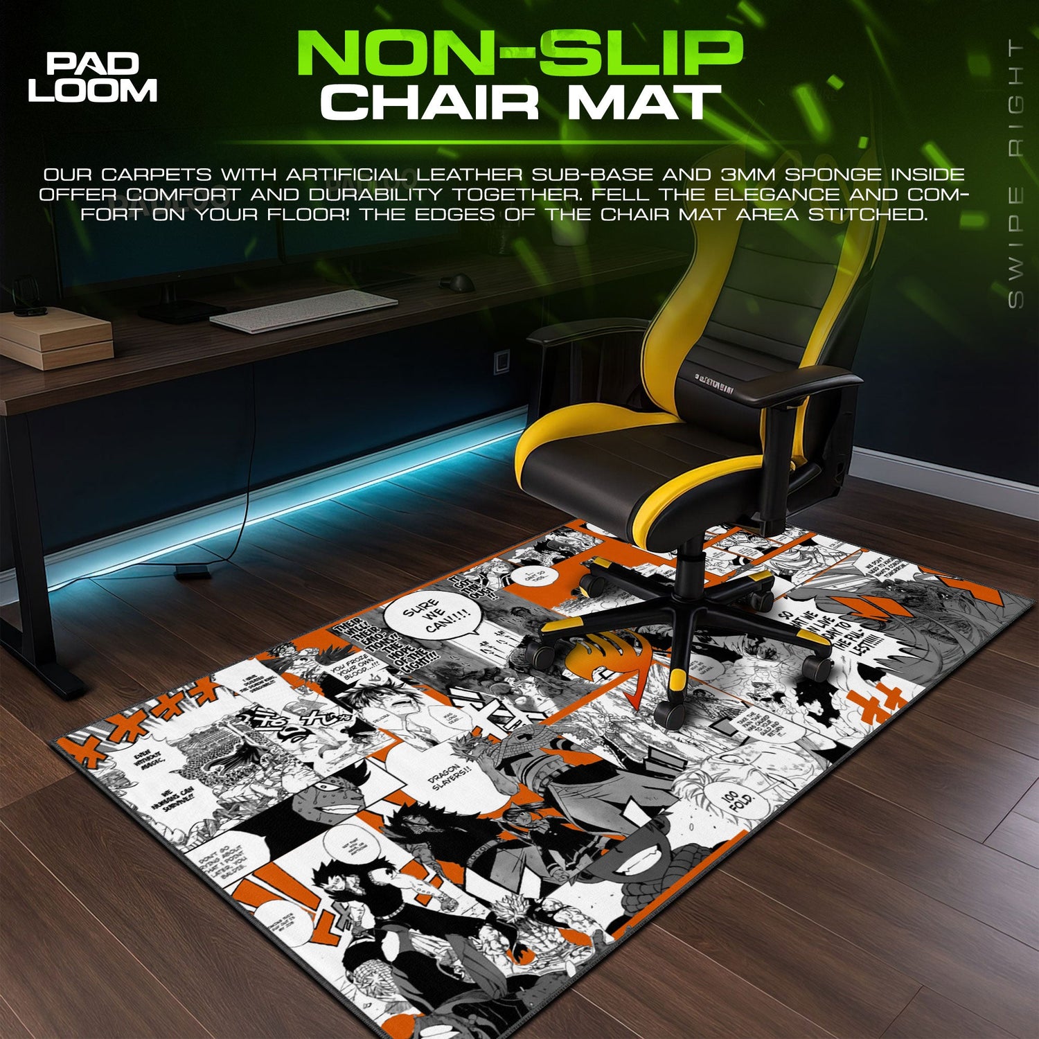 Fairy Tail Manga Panels Mouse Pad, Anime Desk Mat Padloom